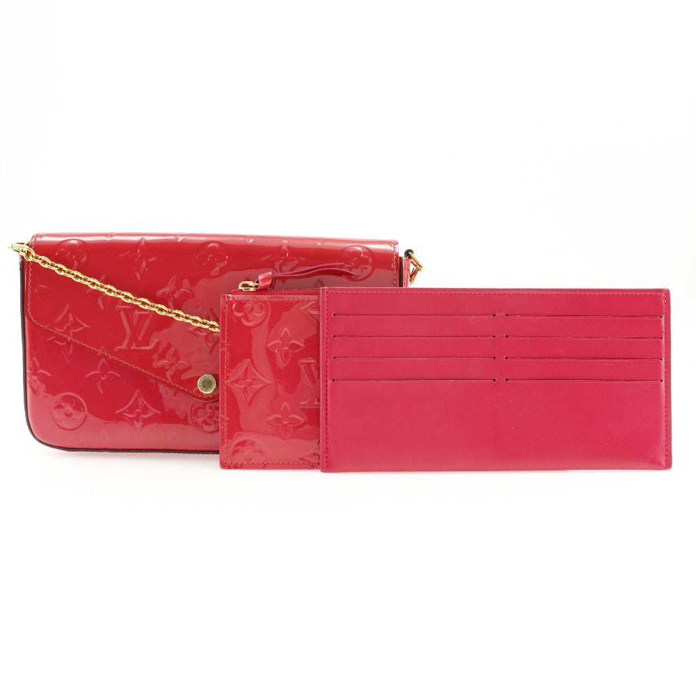 Louis Vuitton M61787 Vernis Pochette Felice Monogram Pink Chain Wallet Case