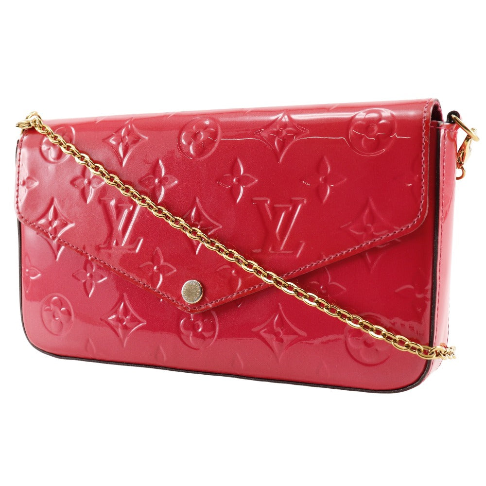 Louis Vuitton M61787 Vernis Pochette Felice Monogram Pink Chain Wallet Case