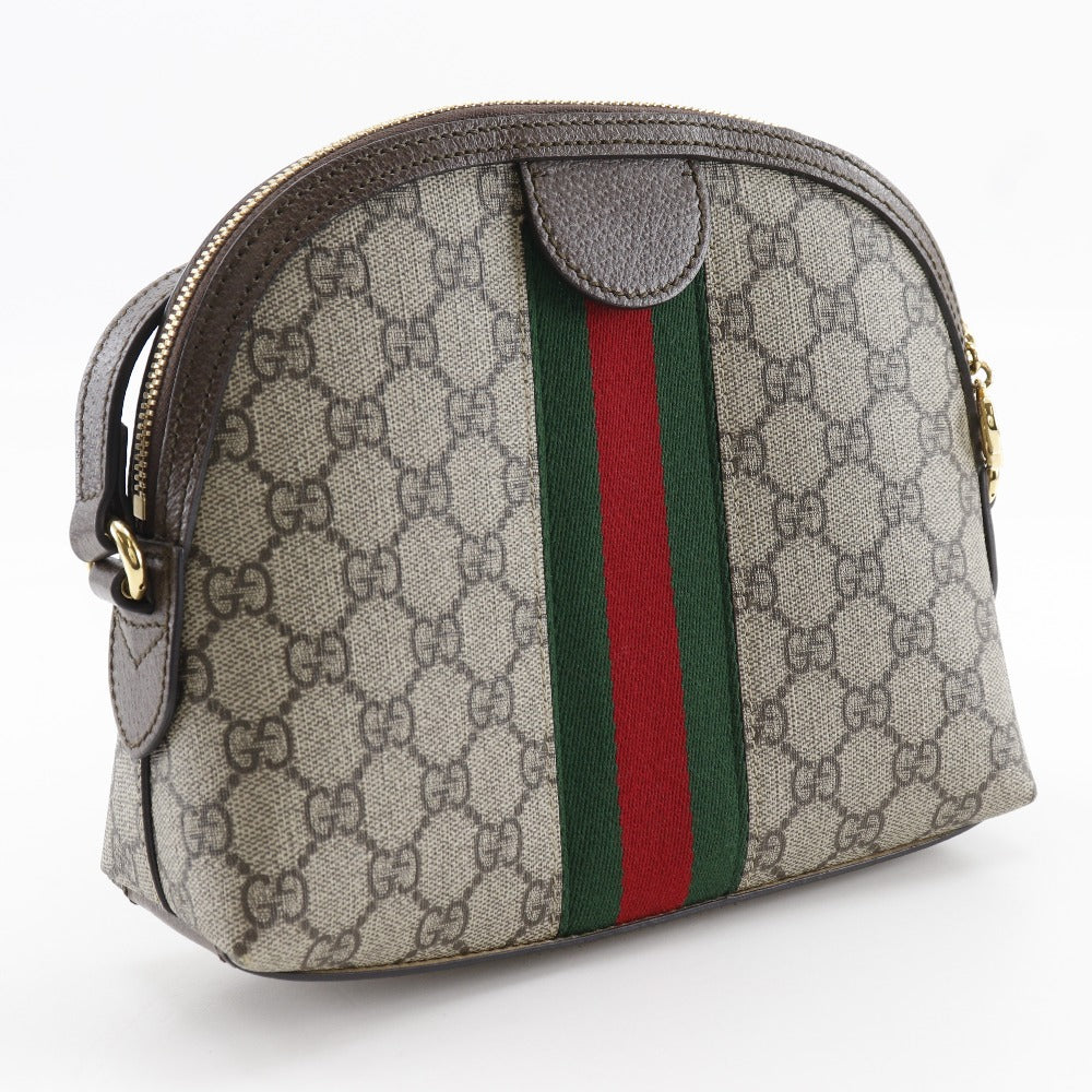 Gucci GG Supreme , Ofidia Leather Canvas Brown Small Shoulder Bag