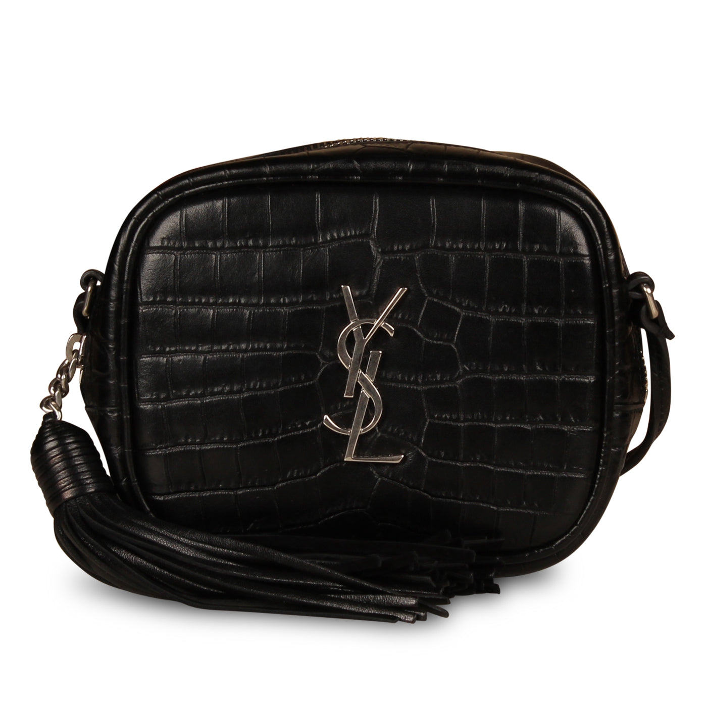 YSL Saint Laurent Lou Camera Bag Croc Small Embossed Crossbody Bag