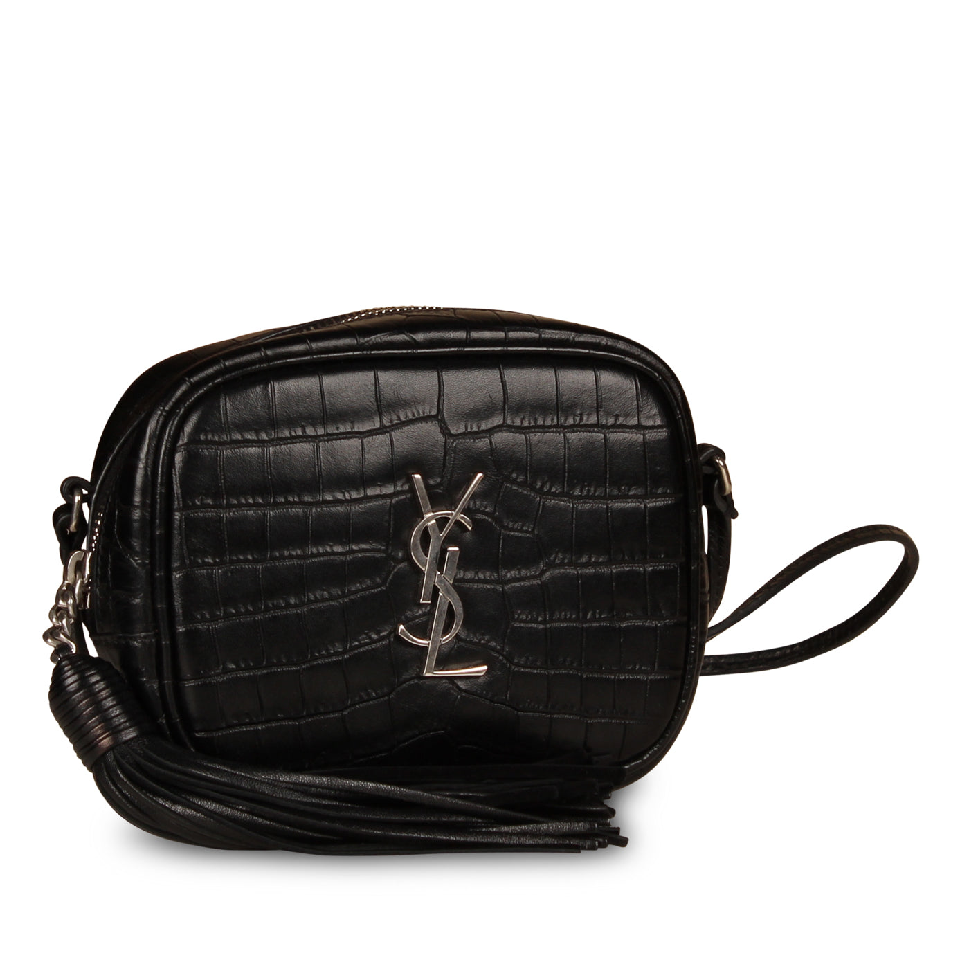 YSL Saint Laurent Lou Camera Bag Croc Small Embossed Crossbody Bag