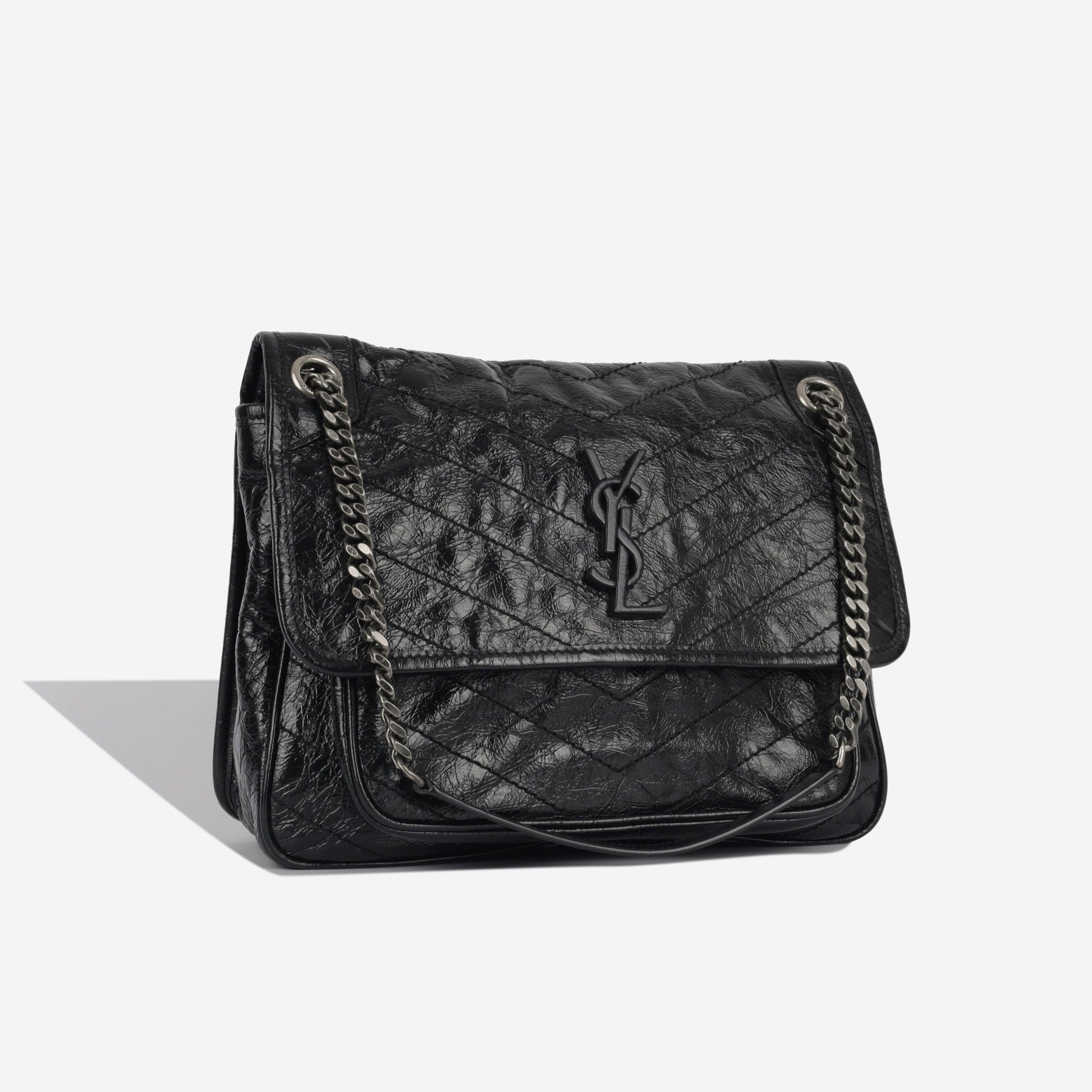 YSL Saint Laurent Niki Bag Medium Crossbody Bag Black Aged Calfskin