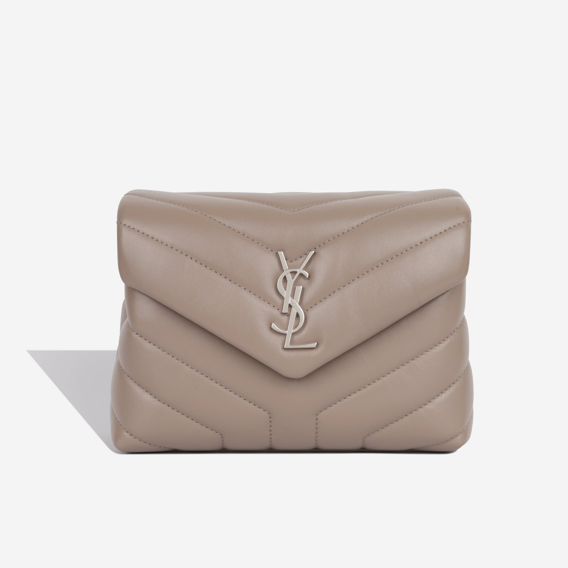 YSL Saint Laurent Loulou Bag Toy Crossbody Bag Taupe Calfskin Shw