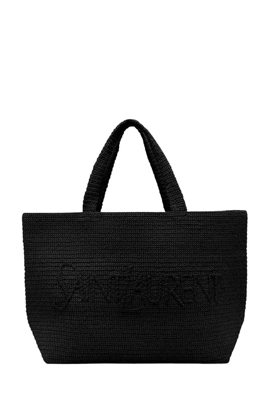 YSL Saint Laurent Tote Bag Tote In Raffia Black