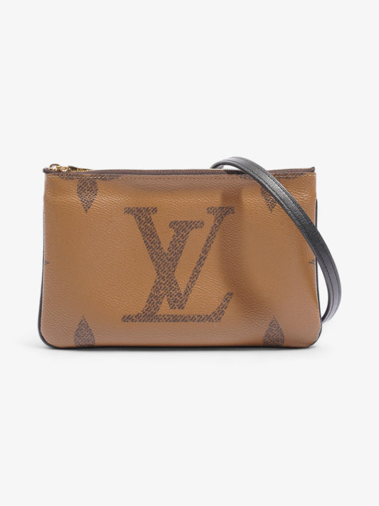 Louis Vuitton Reverse Pochette Double Zip Monogram Canvas Clutch Bag