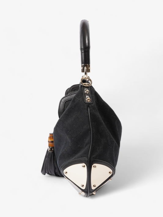 Gucci Indy Hobo Canvas Black Shoulder Bag