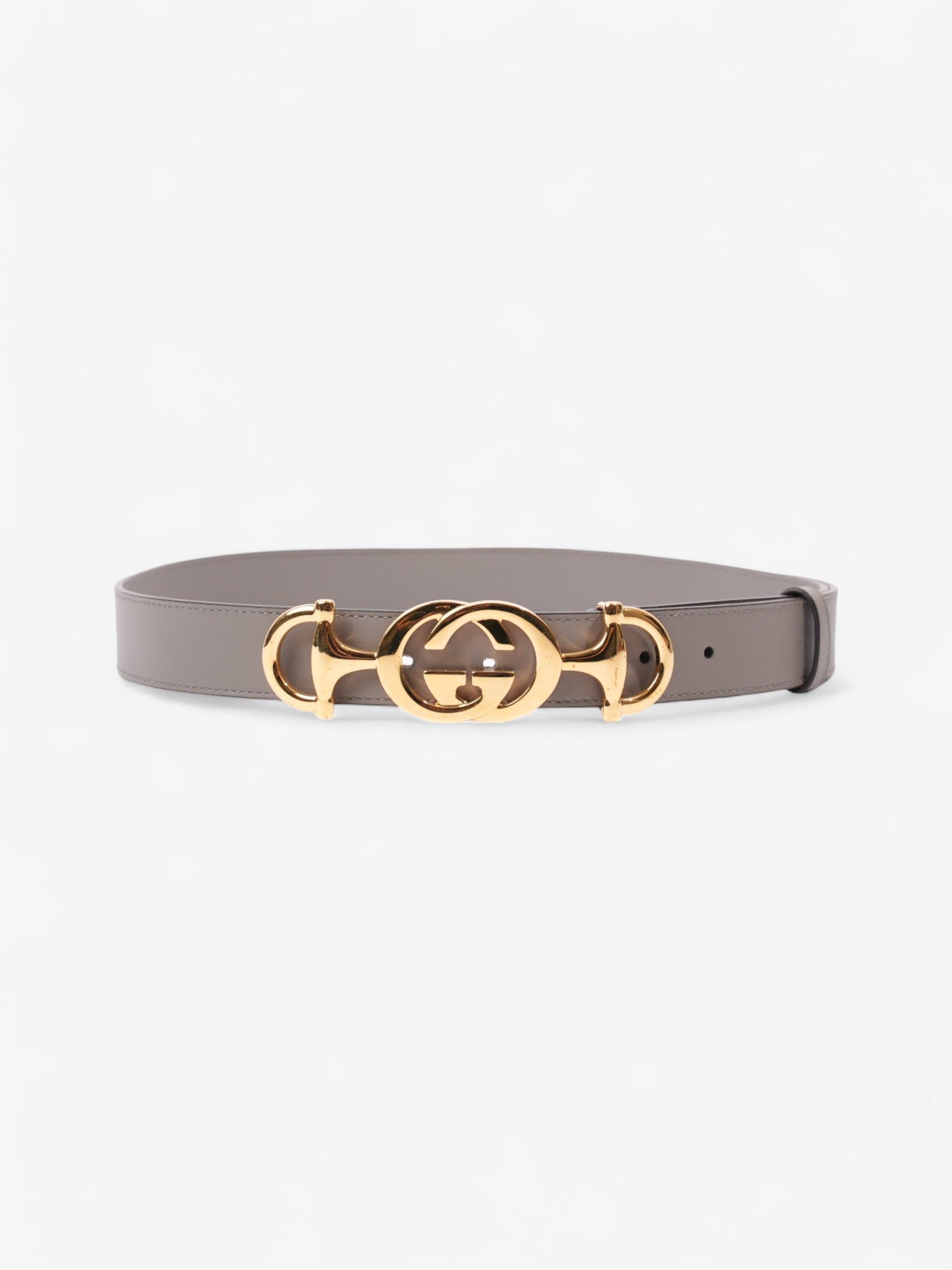 Gucci Horsebit Belt Grey Handbag Leather Gold Accessory