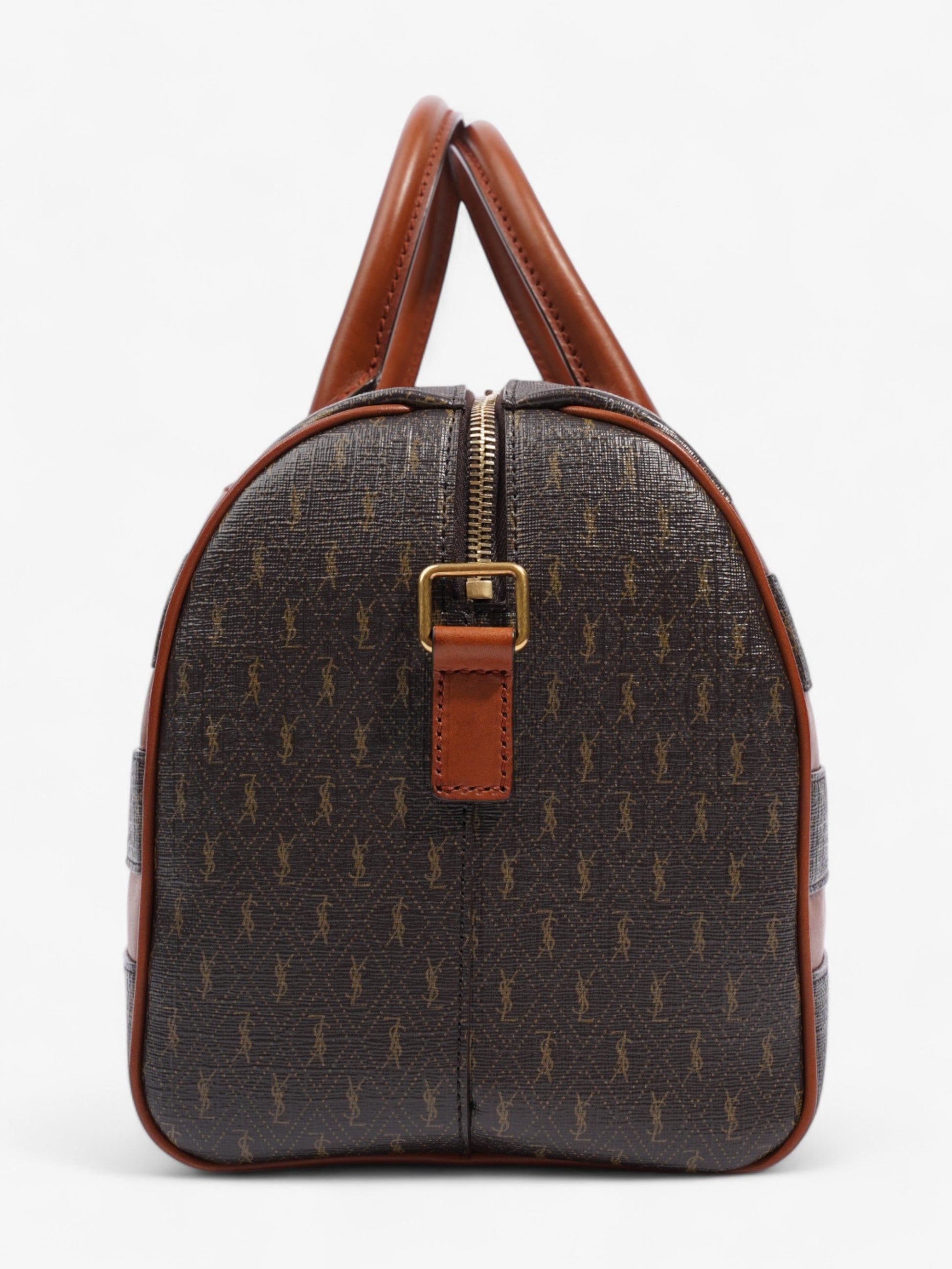 YSL Saint Laurent Le Monogramme Duffle Bag Canvas Brown Shoulder Bag
