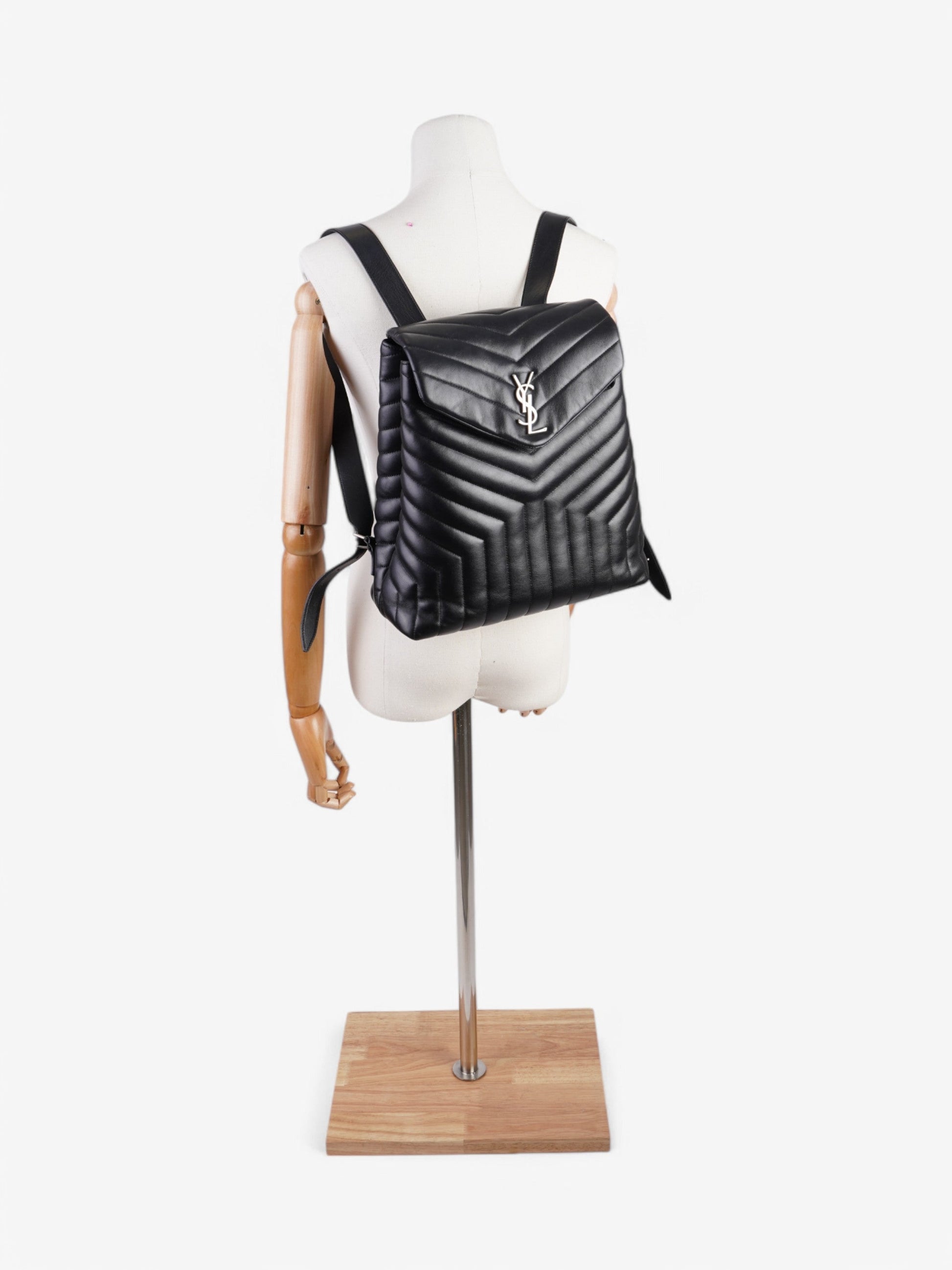 YSL Saint Laurent Backpack Leather Black