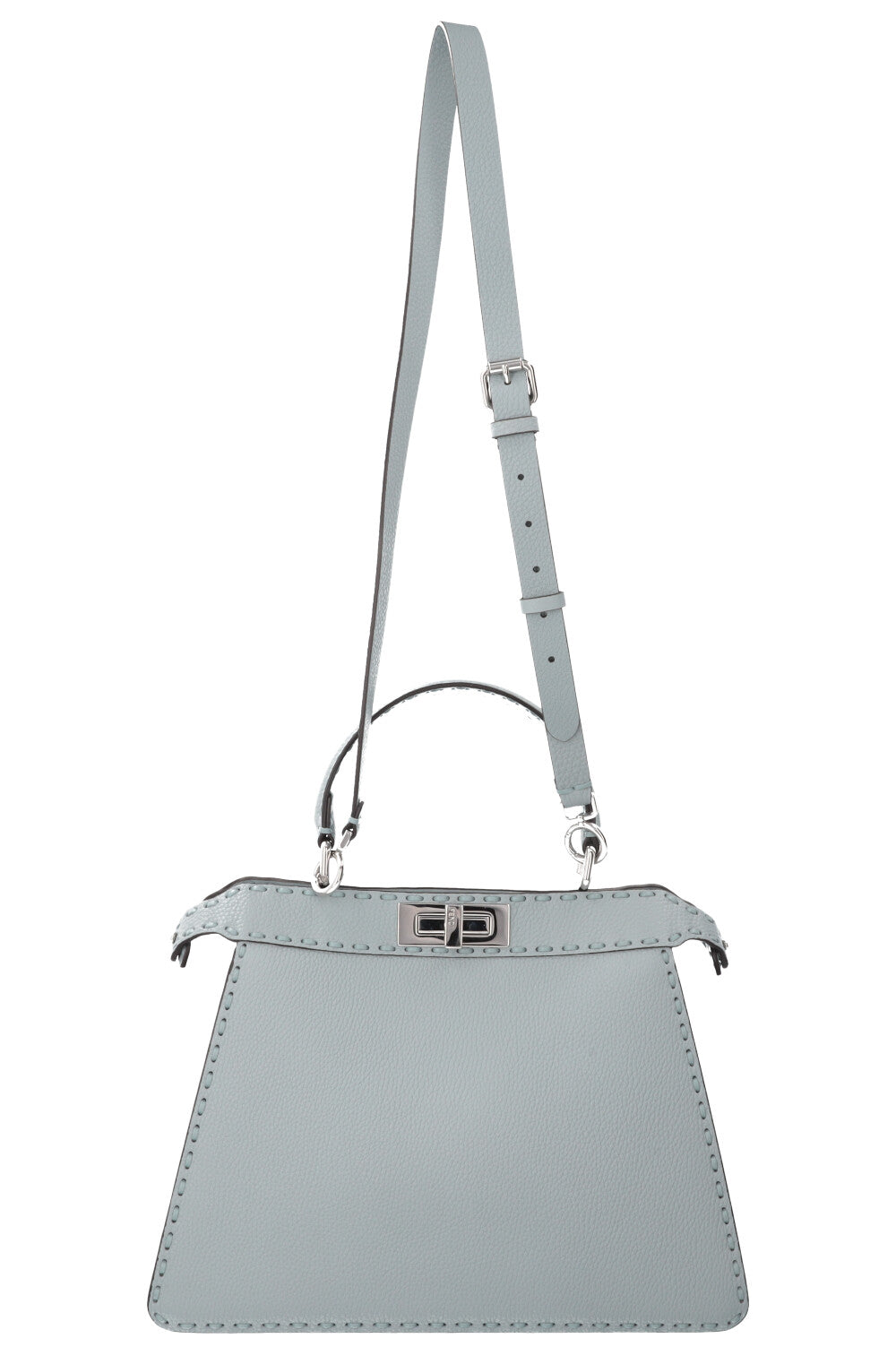 Fendi Peekaboo ISeeU Bag Selleria Blue Medium Handbag