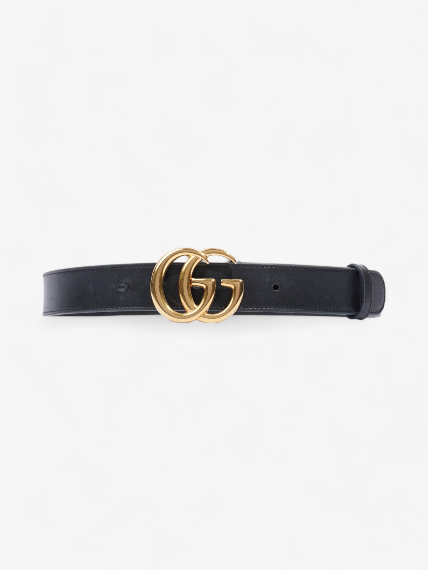Gucci Marmont Belt Handbag Leather Black Accessory 70Cm 29