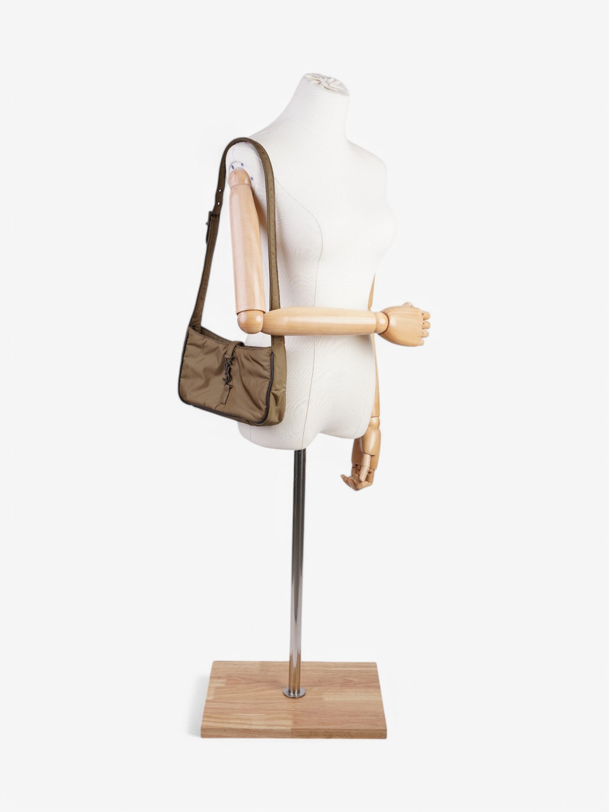 YSL Saint Laurent Shoulder Bag Khaki Nylon