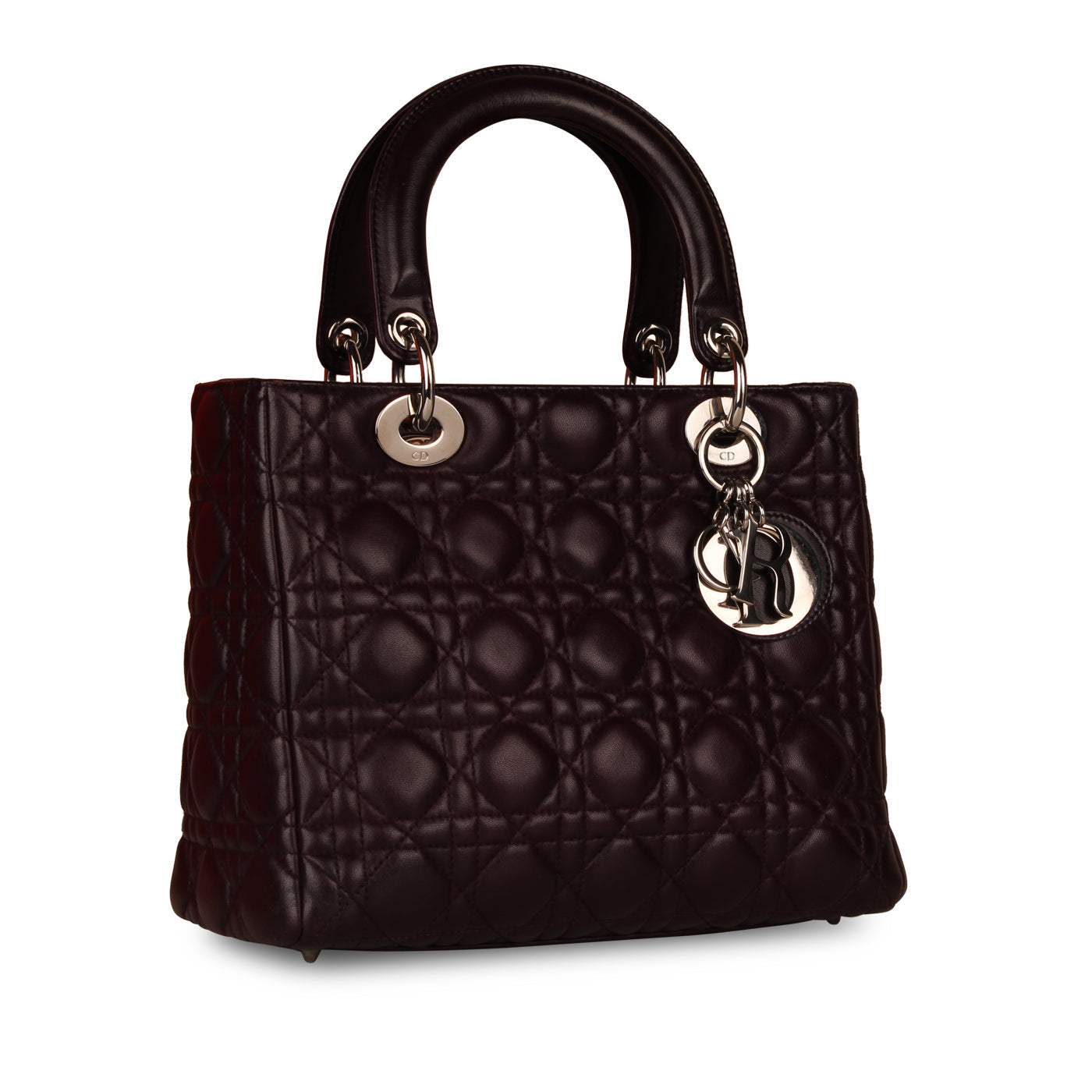 Dior Christian Lady Cannage Handbag Purple Travel Bag