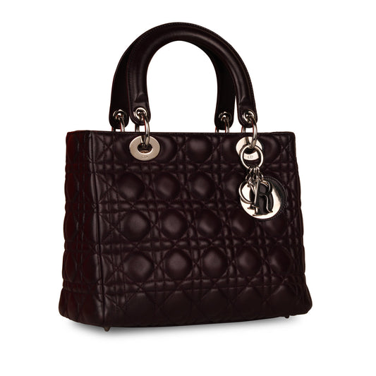 Dior Christian Lady Cannage Handbag Purple Travel Bag