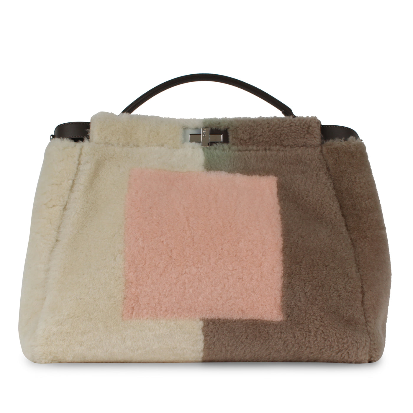 Fendi Peekaboo Shearling Fur Tote Bag Large