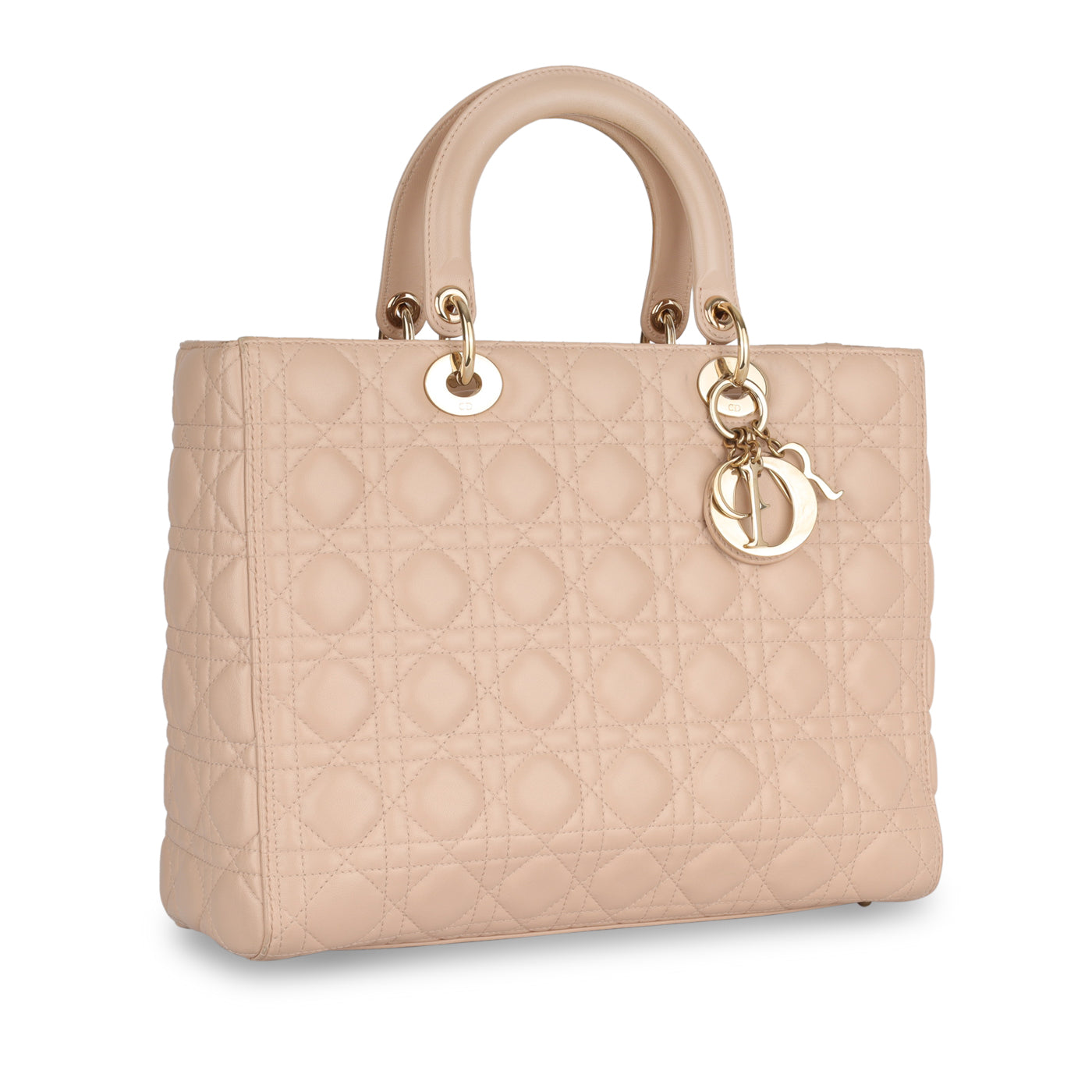 Dior Christian Lady Shoulder Bag Large Pink Lambskin Cghw