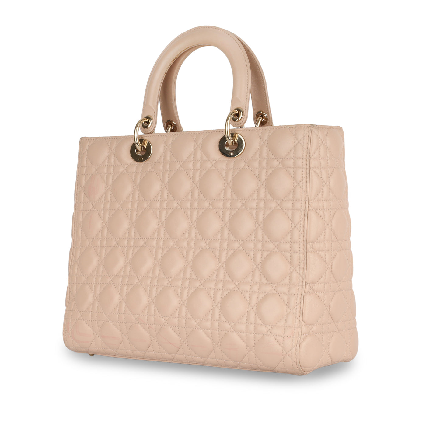 Dior Christian Lady Shoulder Bag Large Pink Lambskin Cghw