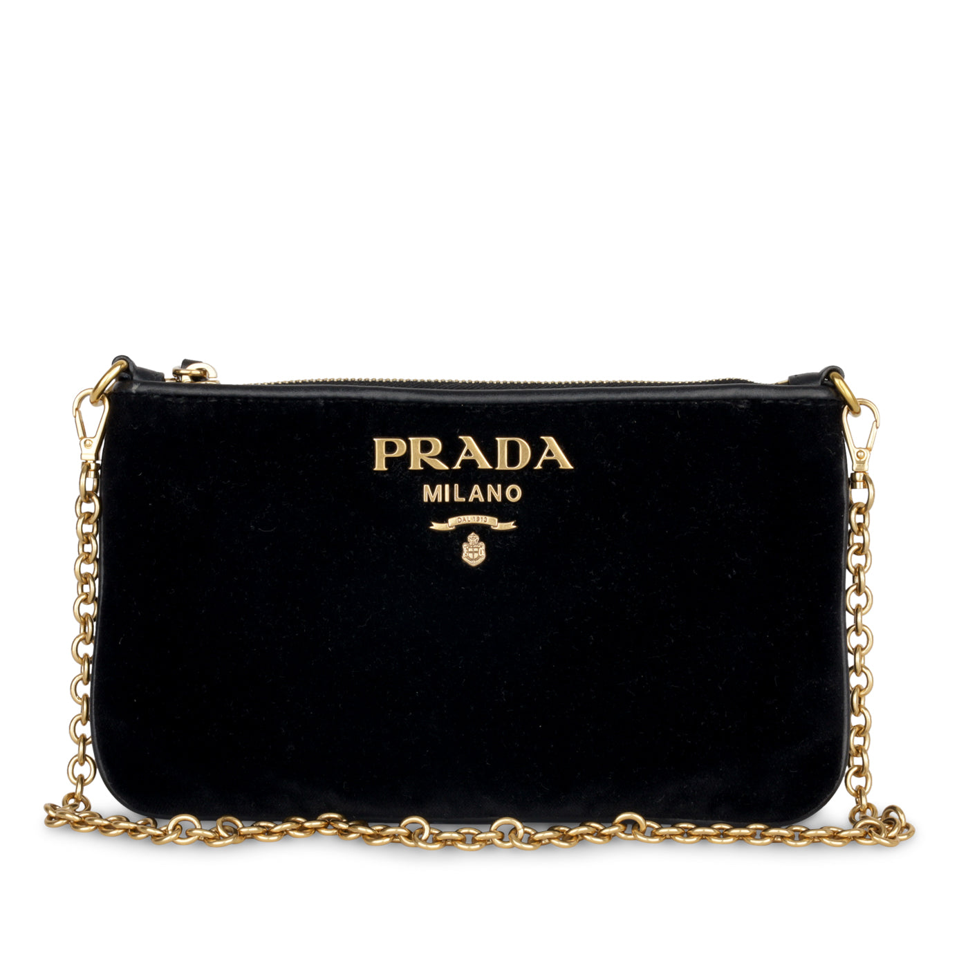 Prada Velvet Pouch Shoulder Bag Zip