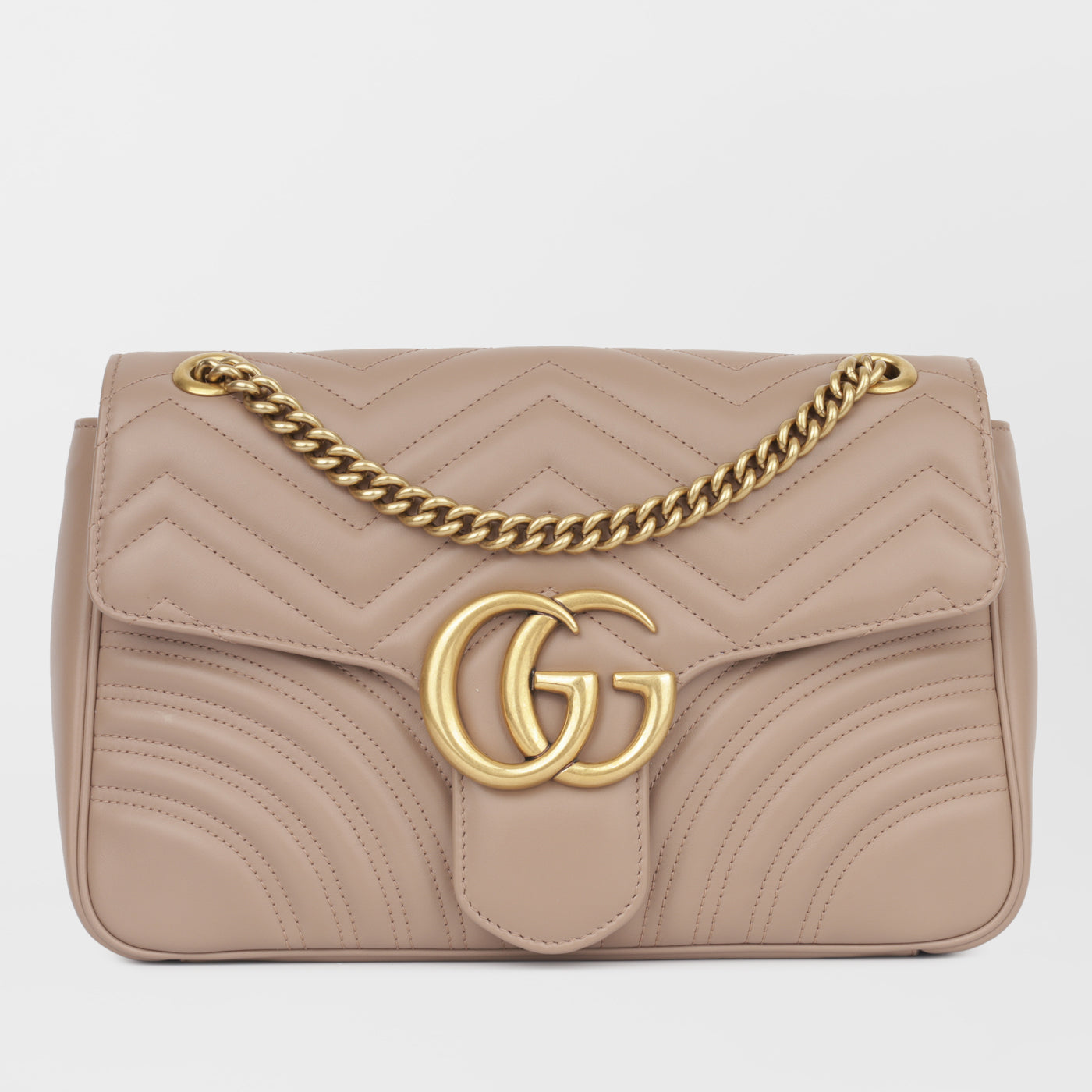 Gucci Marmont Shoulder Bag Medium Neutral Ghw