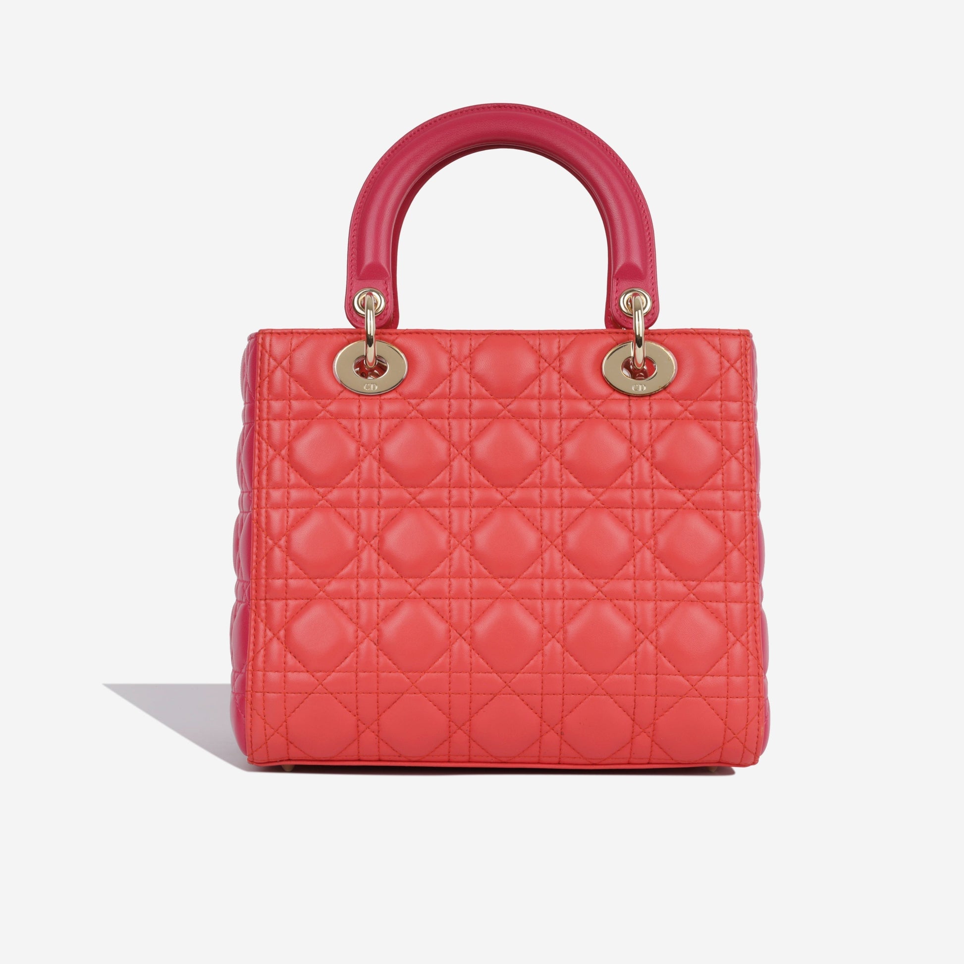 Dior Christian Lady Crossbody Bag Medium Pink Red Cghw