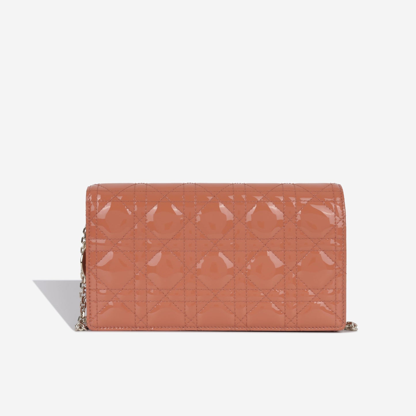 Dior Christian Lady Pouch Crossbody Bag Orange Patent Leather