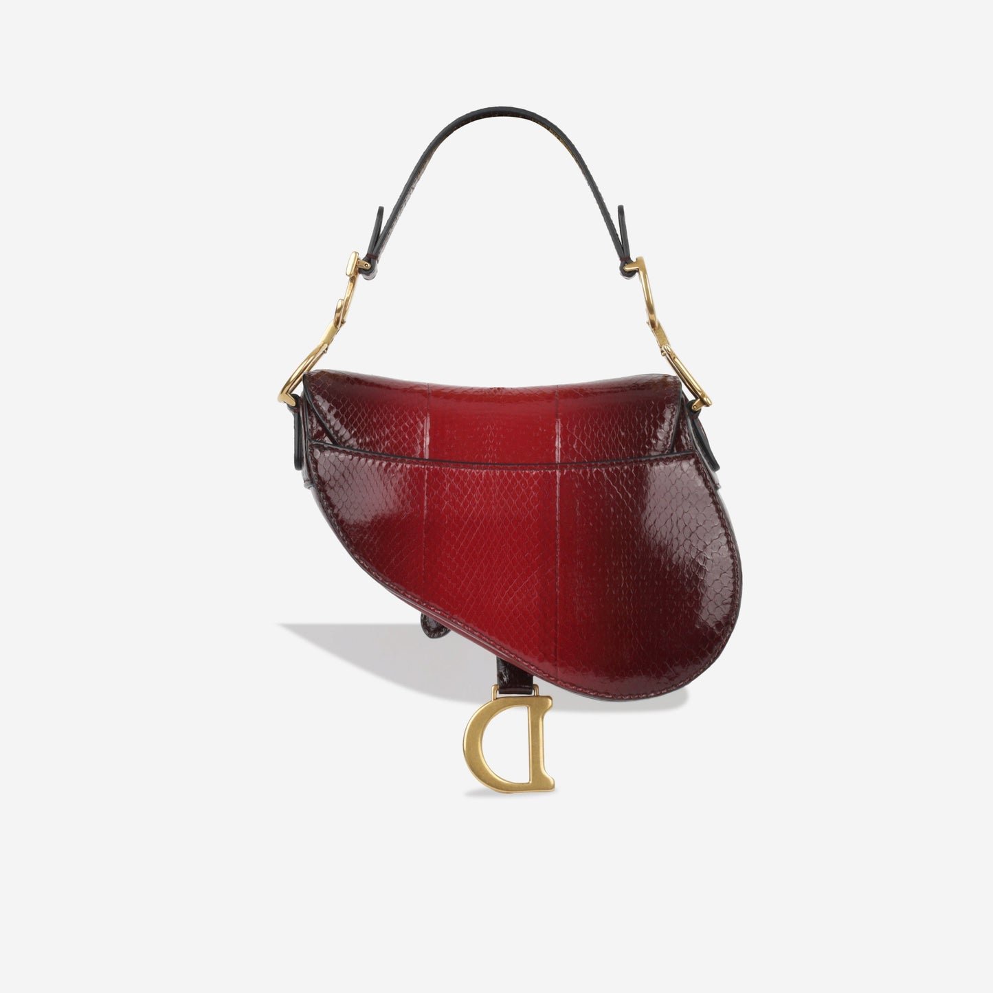 Dior Christian Saddle Bag Mini Shoulder Bag Python Leather Ghw