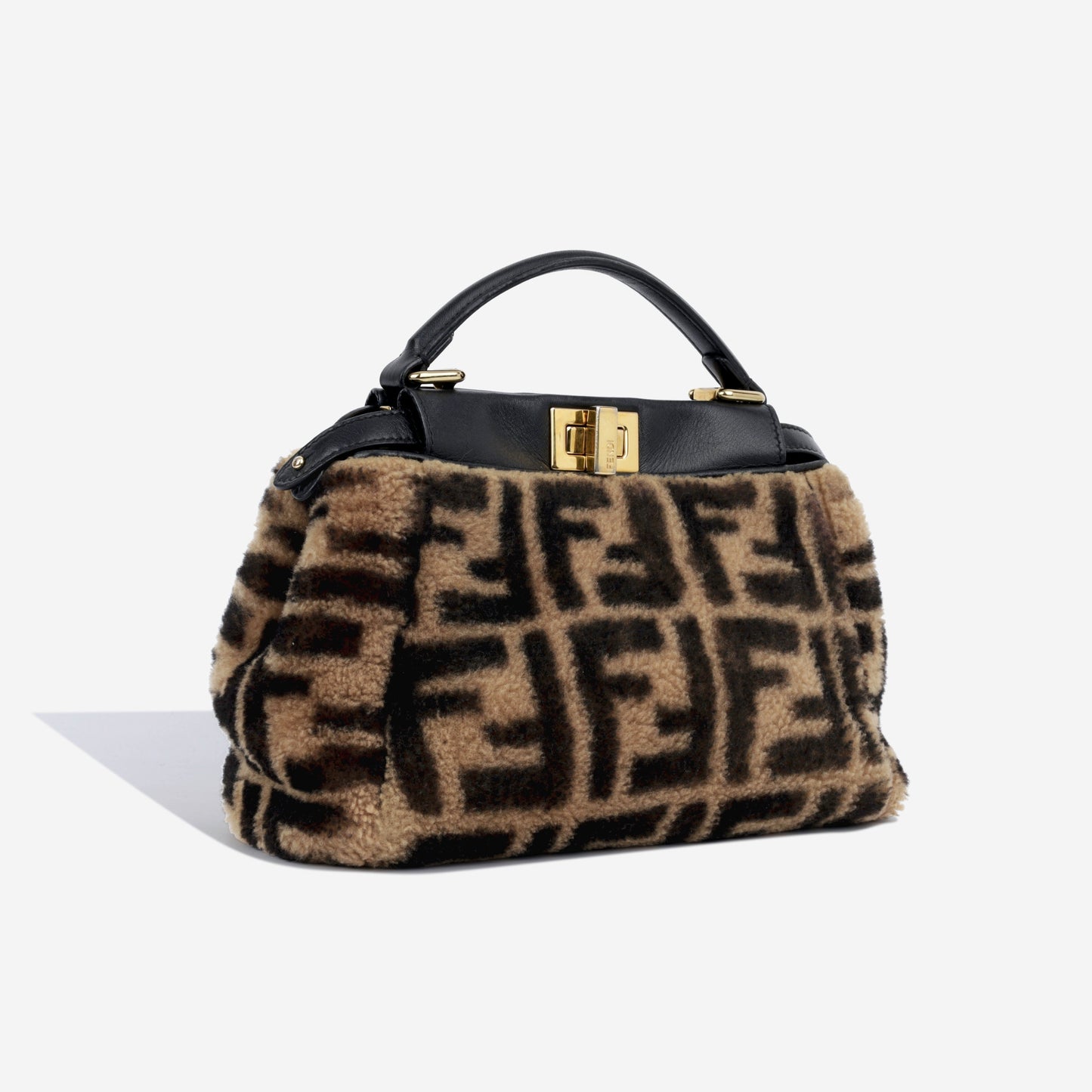 Fendi Peekaboo Shearling Crossbody Bag Mini