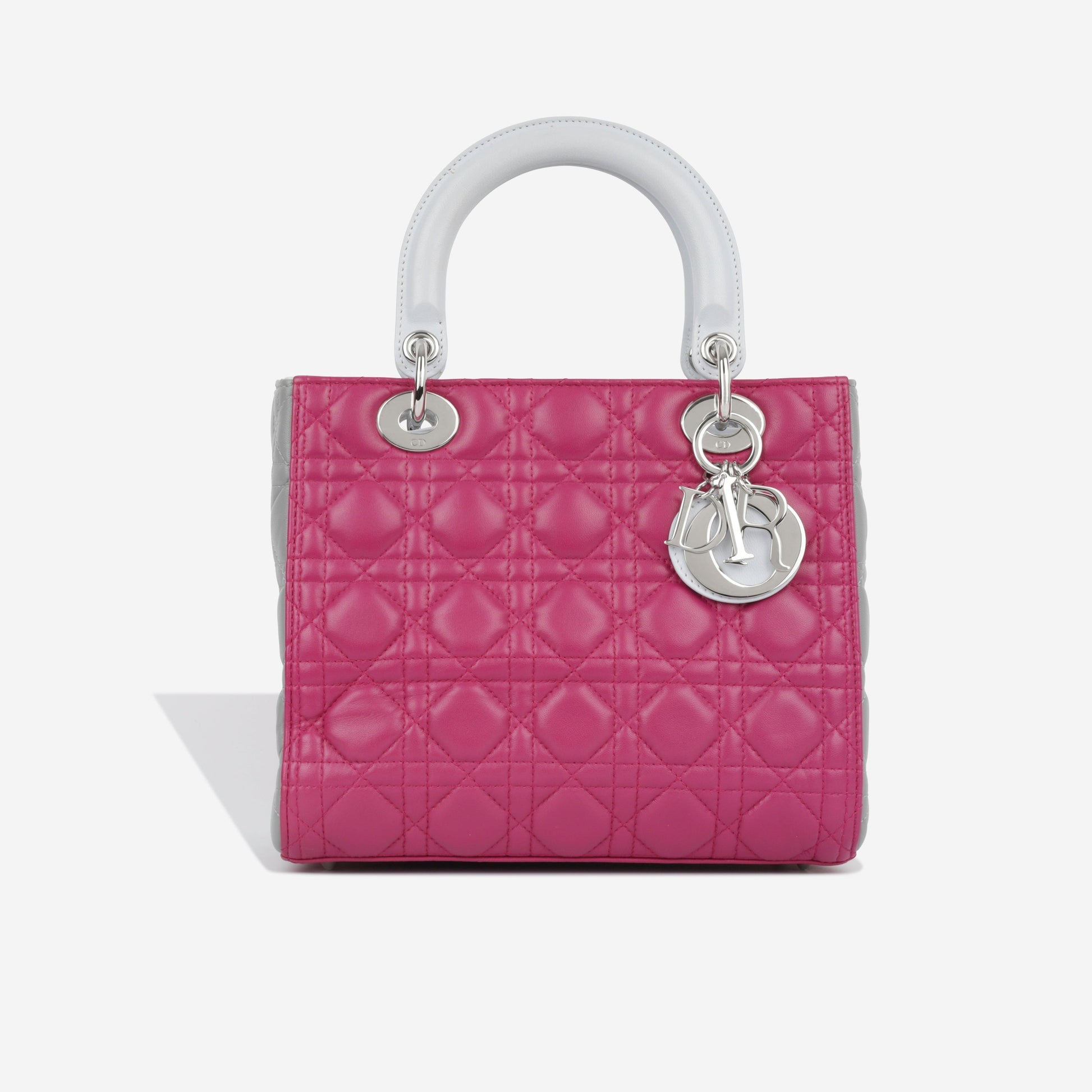 Dior Christian Lady Crossbody Bag Medium Tricolour Lambskin Shw