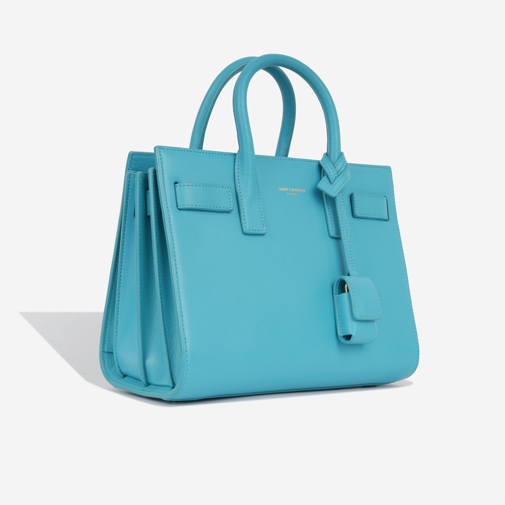 YSL Saint Laurent Nano Sac De Jour Shoulder Bag Blue Calfskin Ghw