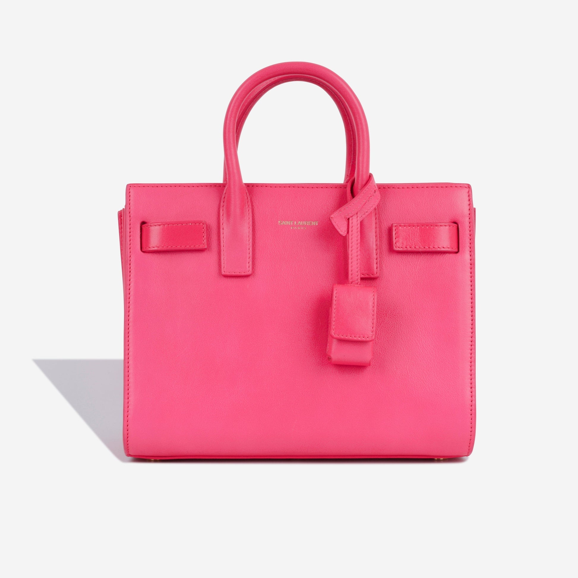 YSL Saint Laurent Nano Sac De Jour Shoulder Bag Pink Calfskin Ghw