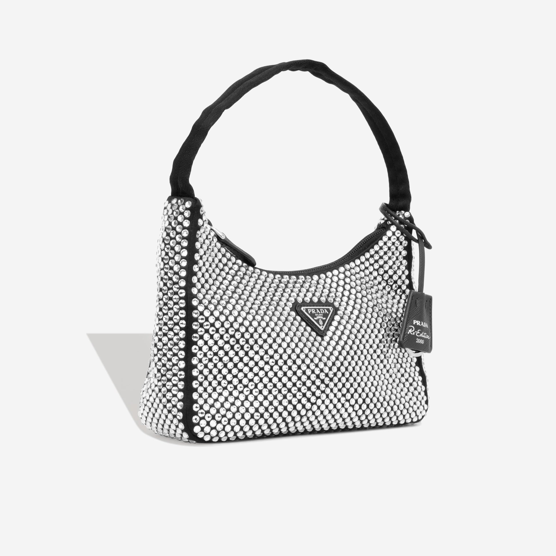 Prada Bag With Crystals Satin Mini Shoulder Bag