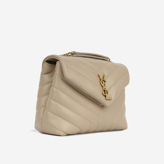 YSL Saint Laurent Loulou Crossbody Bag Beige Small