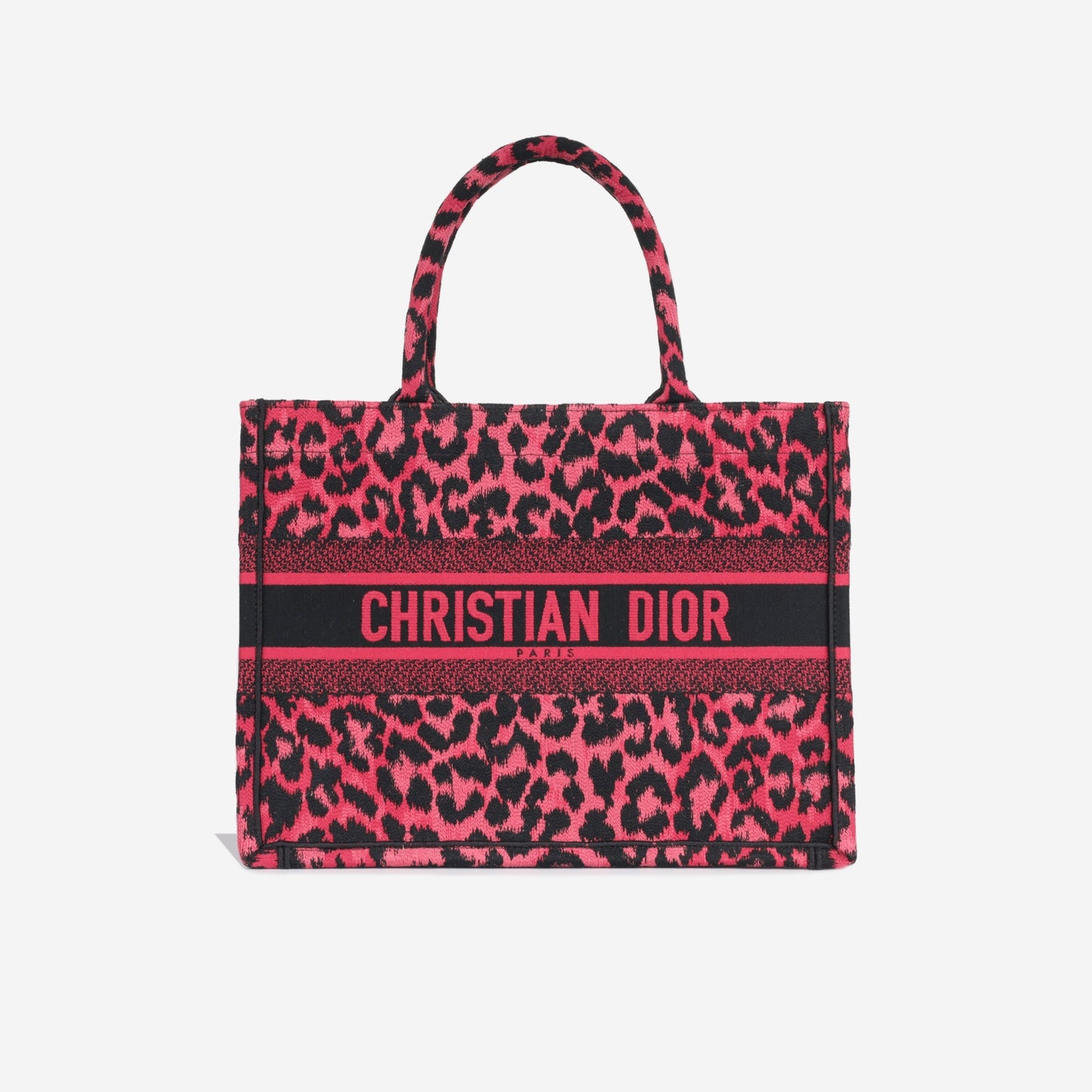 Dior Christian Book Tote Medium Tote Bag Fuchsia Leopard 2021