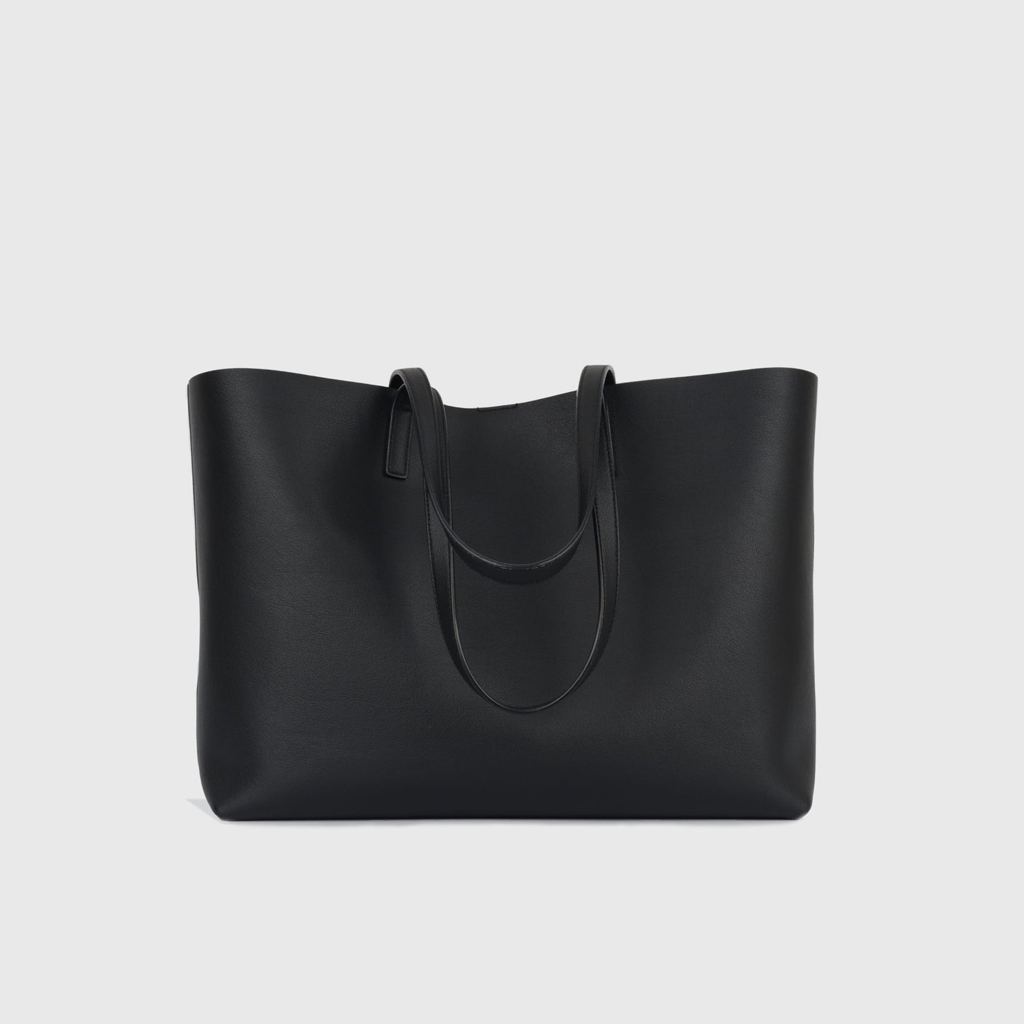 YSL Saint Laurent E W Shopper Tote Shoulder Bag Black Calfskin Ghw