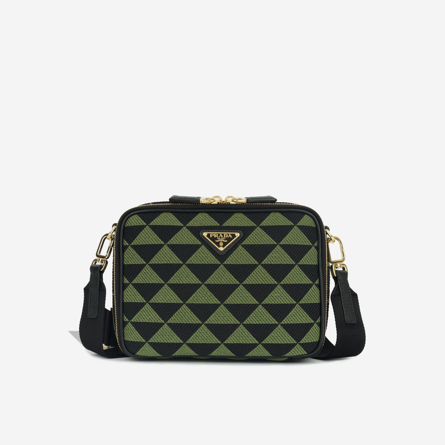 Prada Symbole Fabric Bag Embroidered Crossbody Bag
