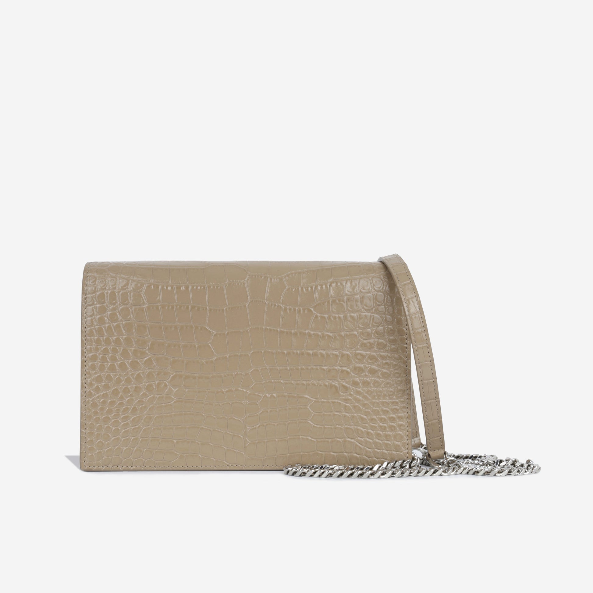 YSL Saint Laurent Kate Tassel Woc Croc Crossbody Bag Embossed