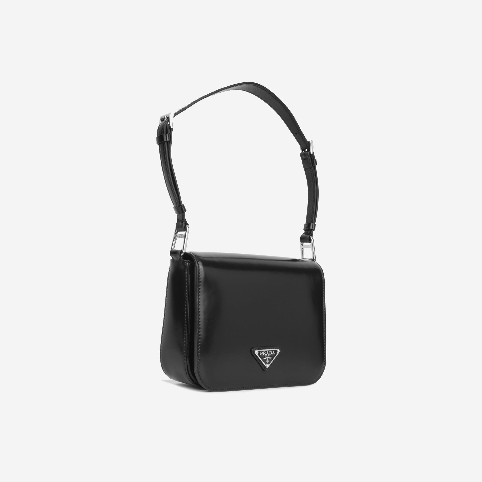 Prada Brushed Shoulder Bag Leather