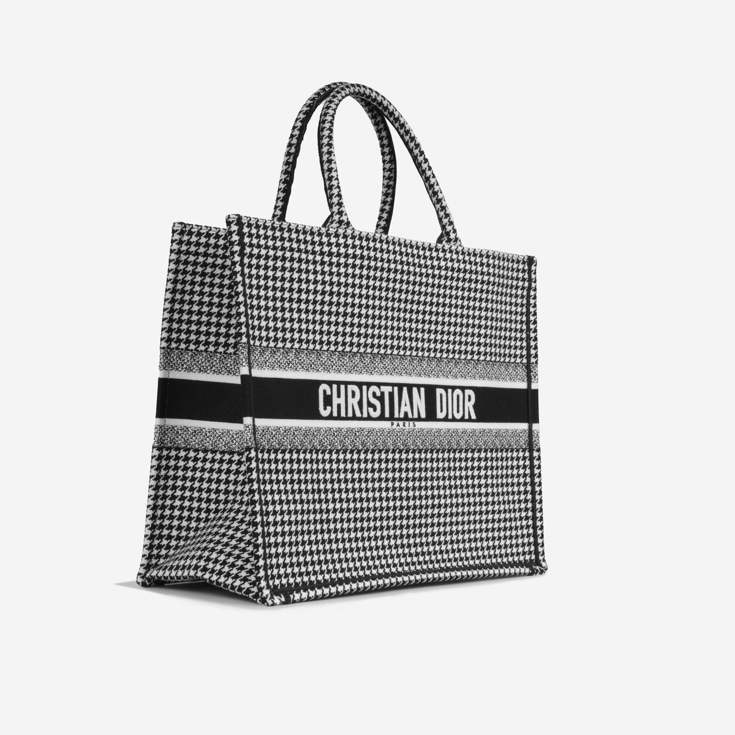 Dior Christian Book Tote Large Tote Bag Black White Un