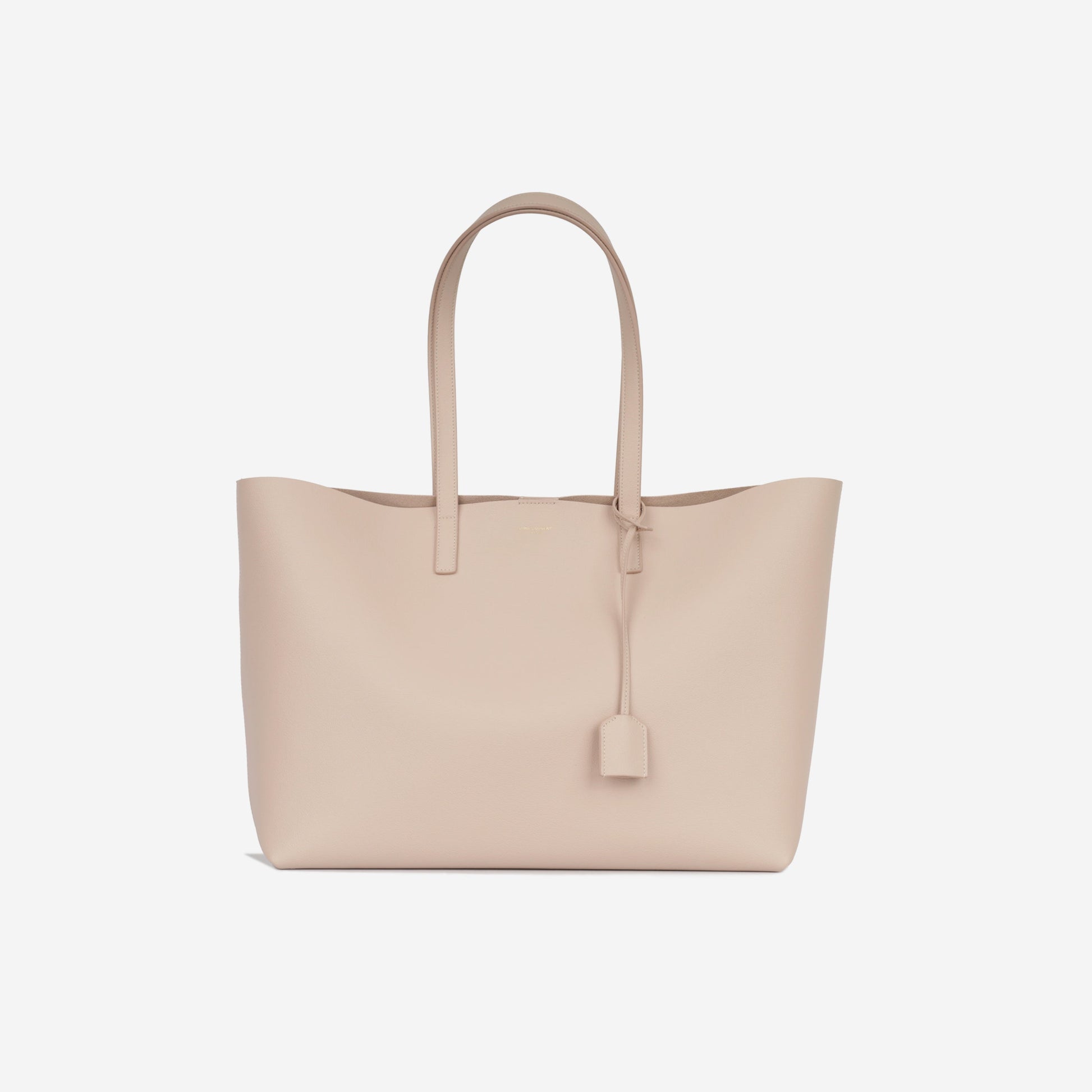 YSL Saint Laurent E W Shopper Tote Shoulder Bag Blush Calfskin Ghw