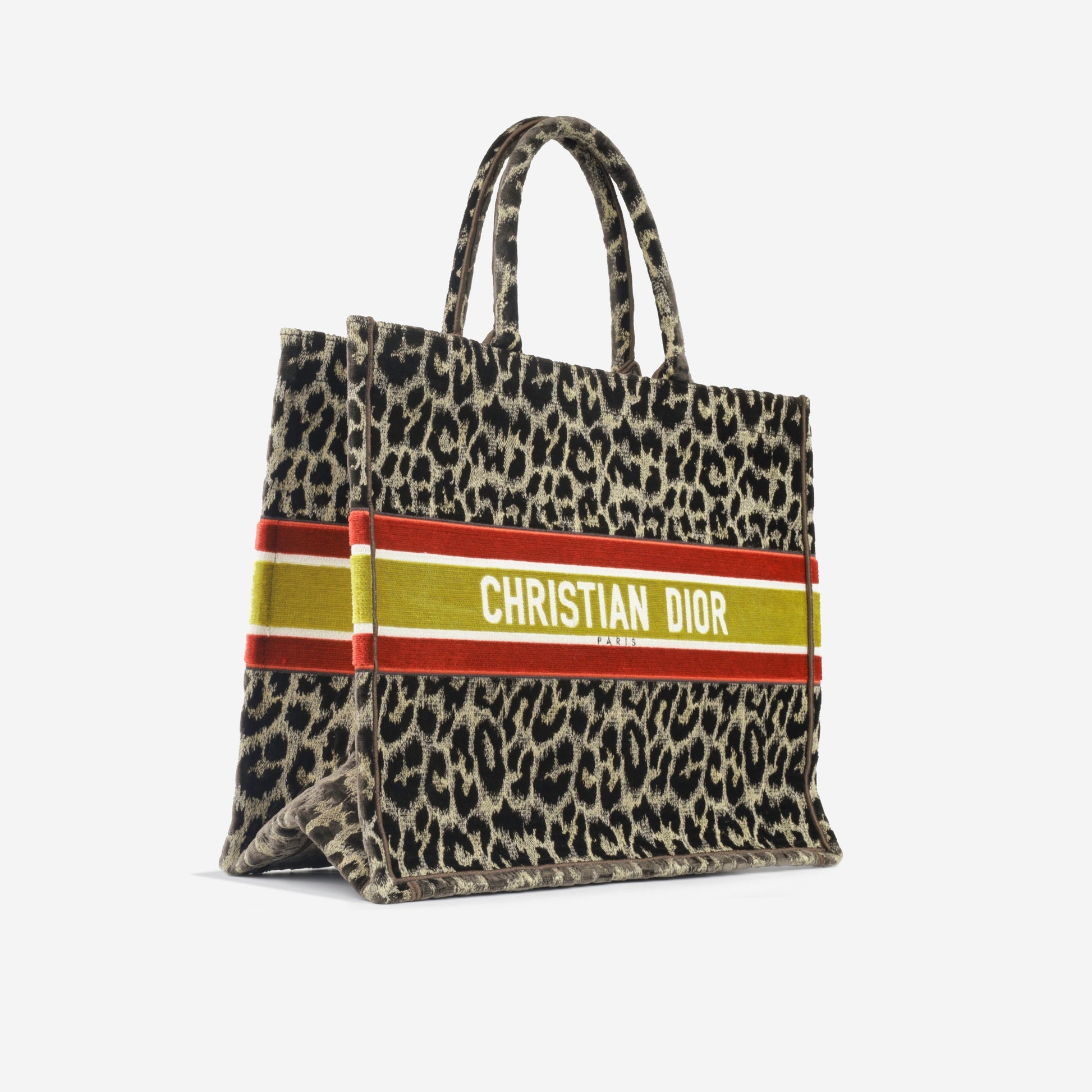 Dior Christian Book Tote Large Tote Bag Leopard Velvet Immaculate