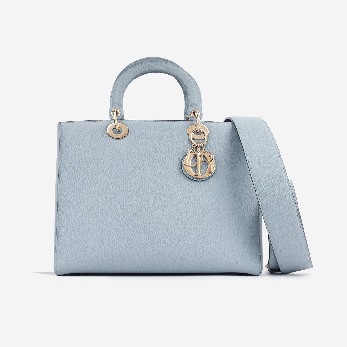 Dior Christian Lady Cloud Shoulder Bag Blue Large