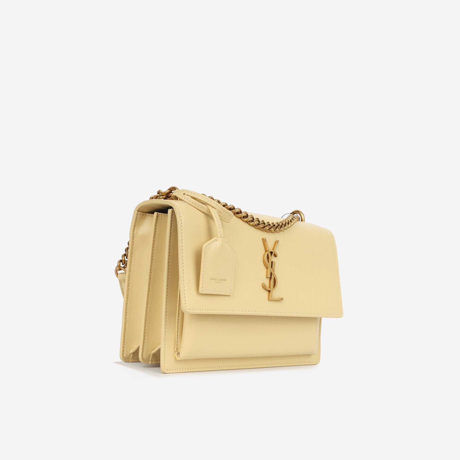 YSL Saint Laurent Sunset Egg Crossbody Bag Cream Medium