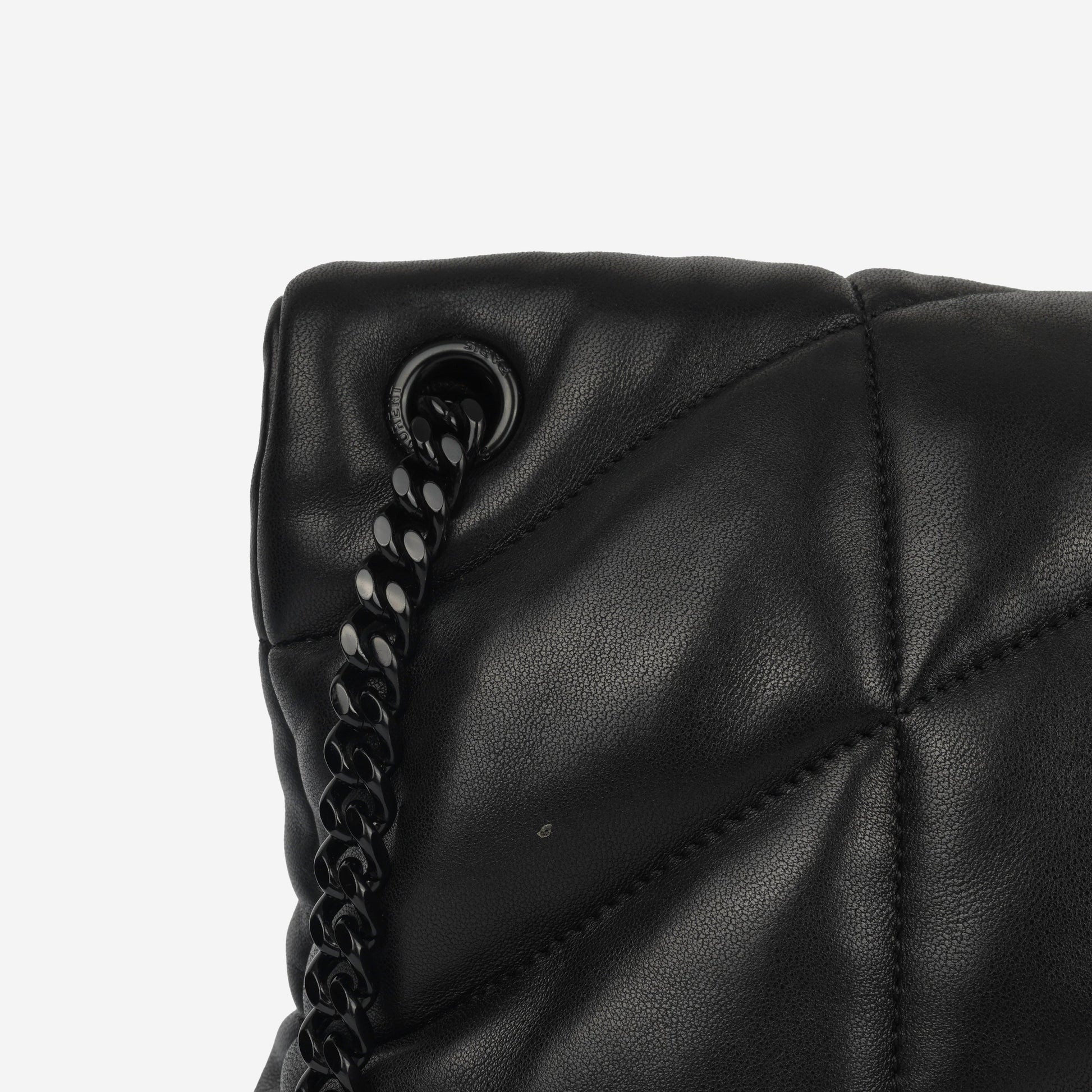 YSL Saint Laurent Lou Puffer Crossbody Bag Medium Black Calfskin Bhw