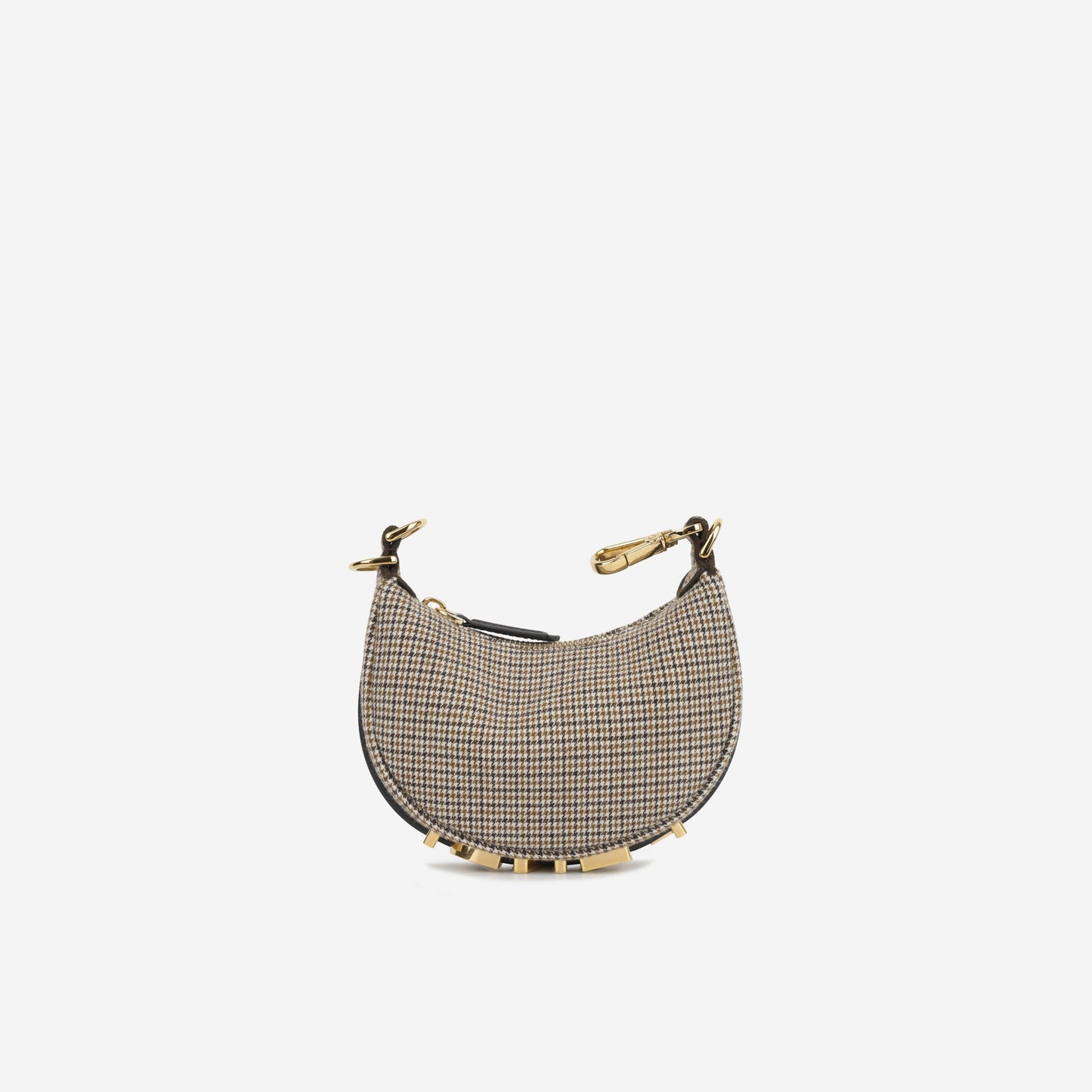 Fendi Nano graphy Houndstooth Wool Shoulder Bag