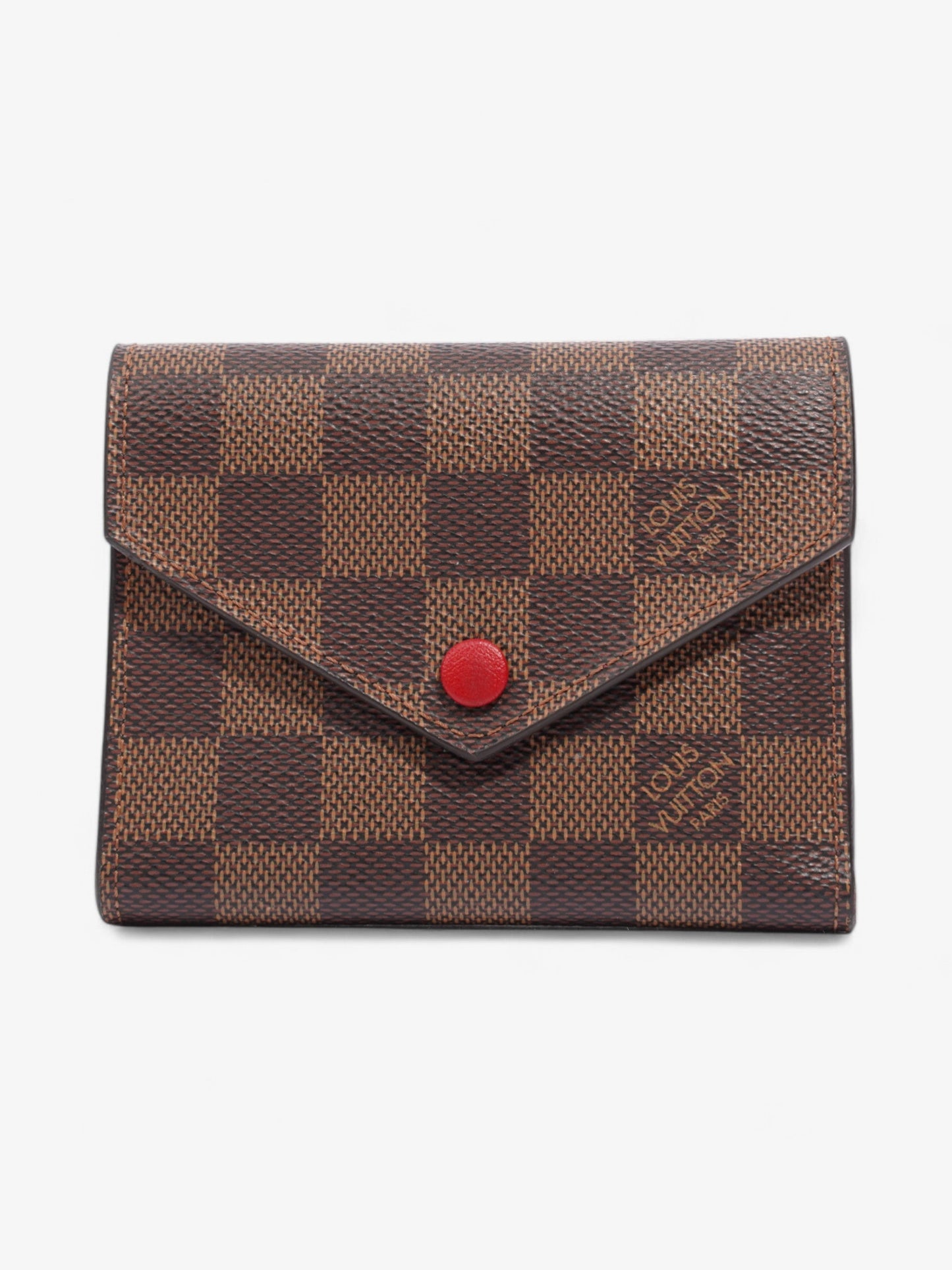 Louis Vuitton Victorine Ebene Red Canvas Damier Wallet Case