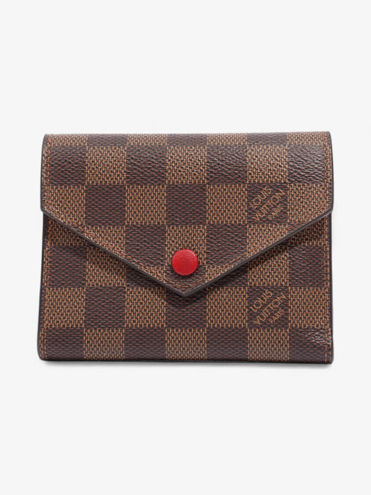 Louis Vuitton Victorine Ebene Red Canvas Damier Wallet Case