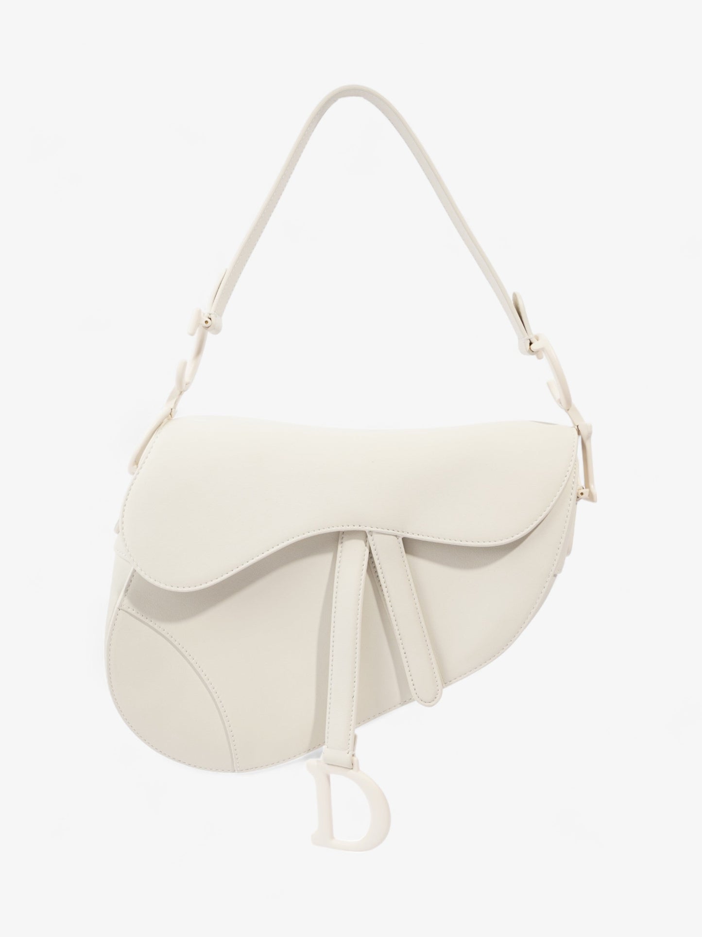 Dior Christian Saddle Shoulder Bag Leather Cream Saddle Cream Leather