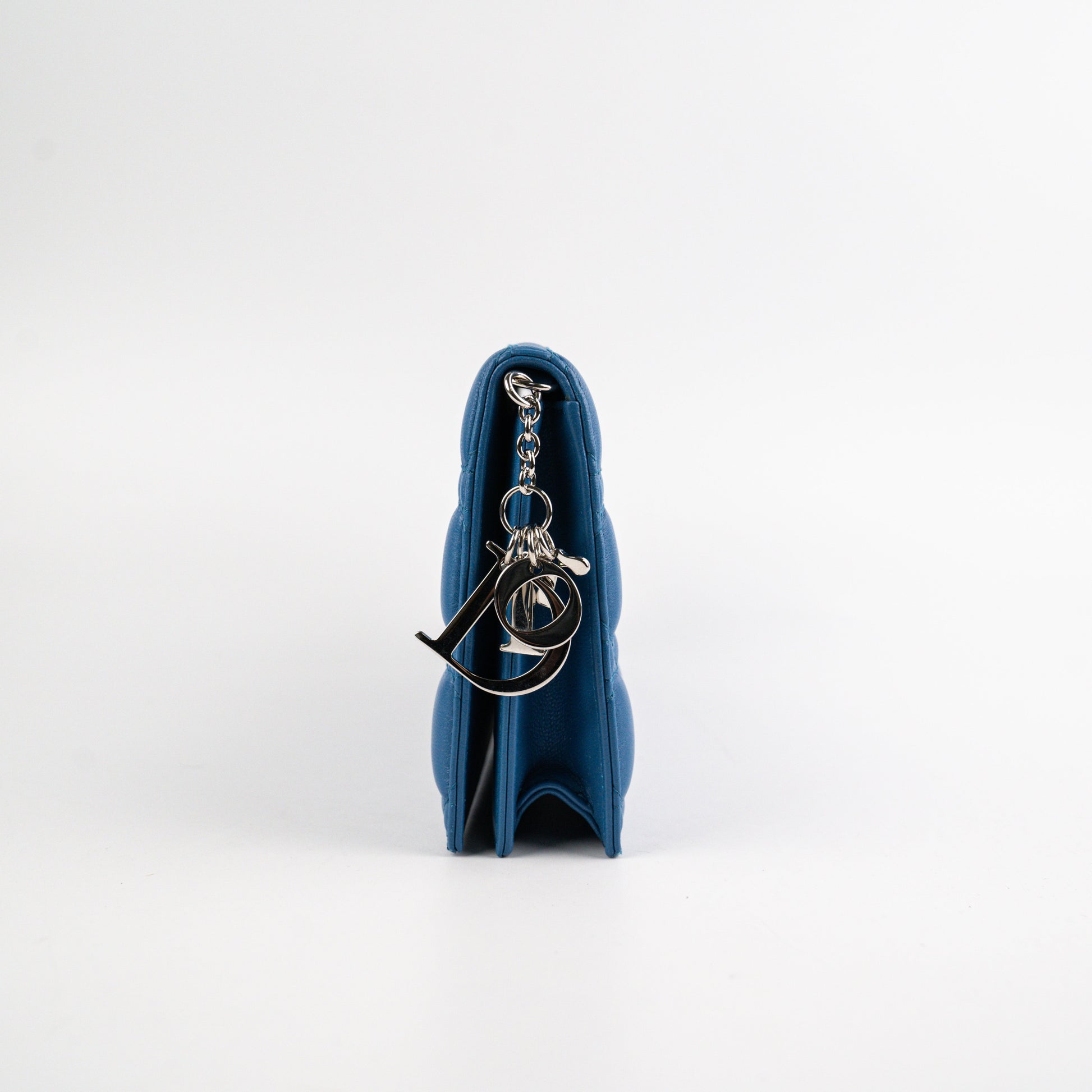Dior Christian Cannage Clutch Lambskin Blue Clutch Bag