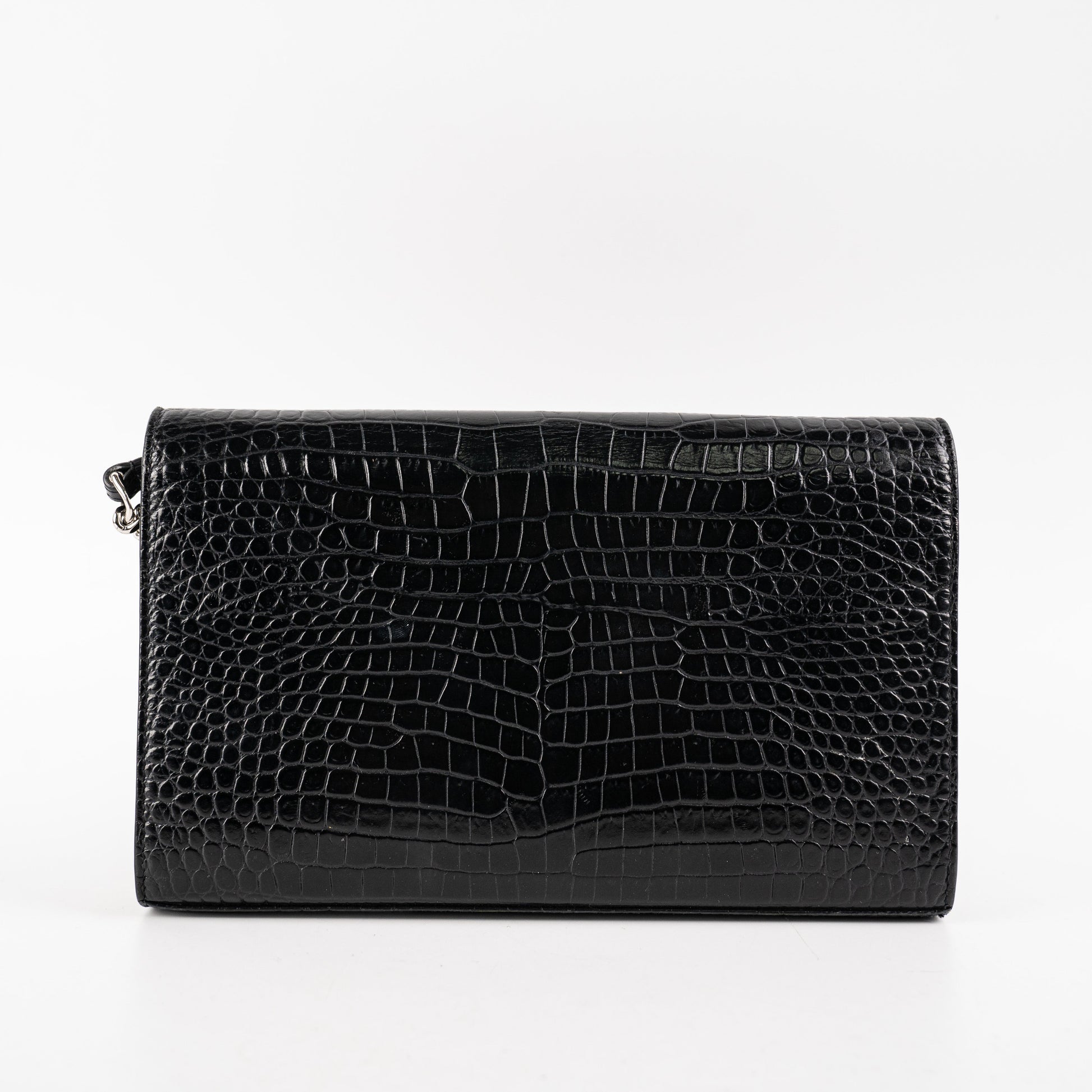 YSL Saint Laurent Croc Bag Black Crossbody Bag