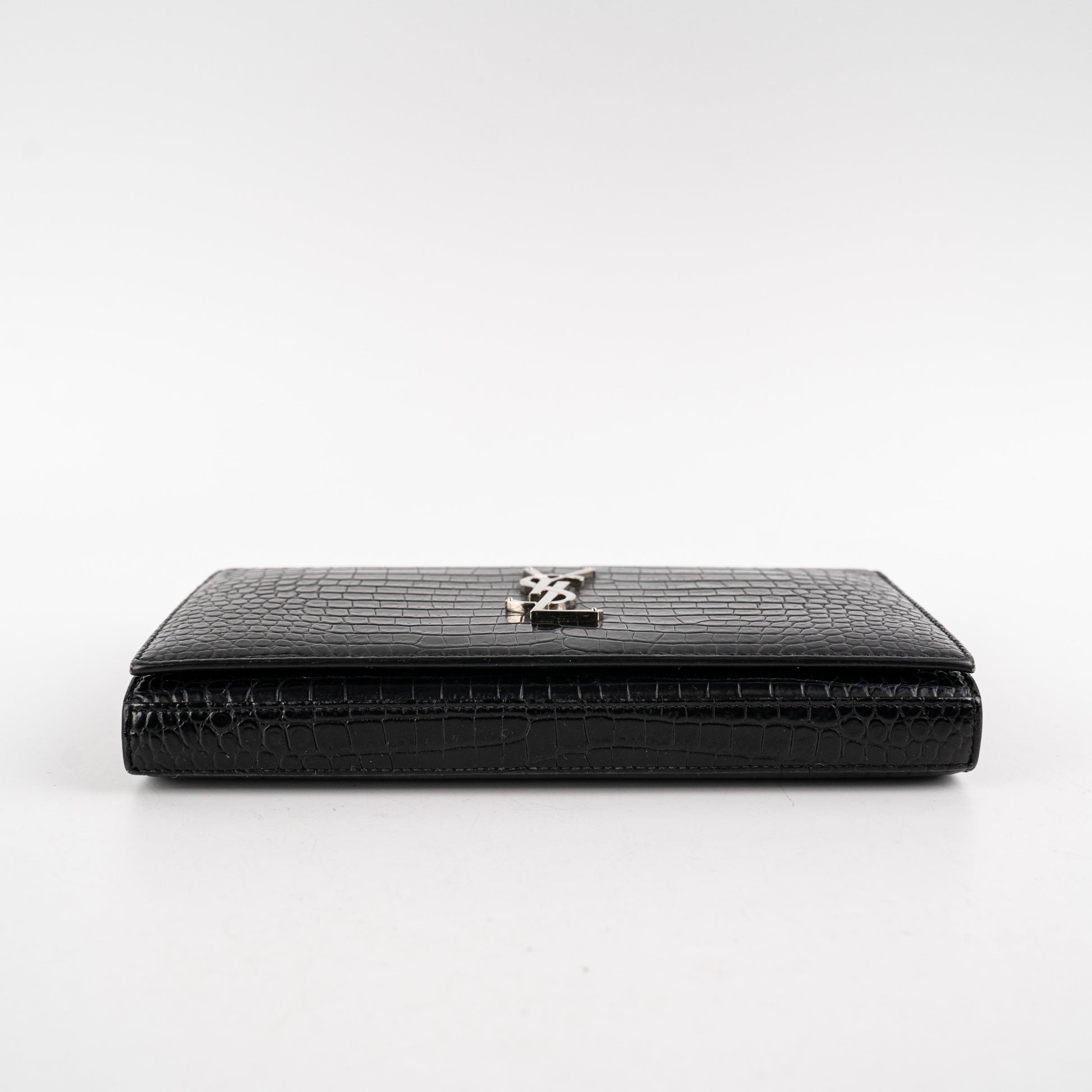 YSL Saint Laurent Croc Bag Black Crossbody Bag